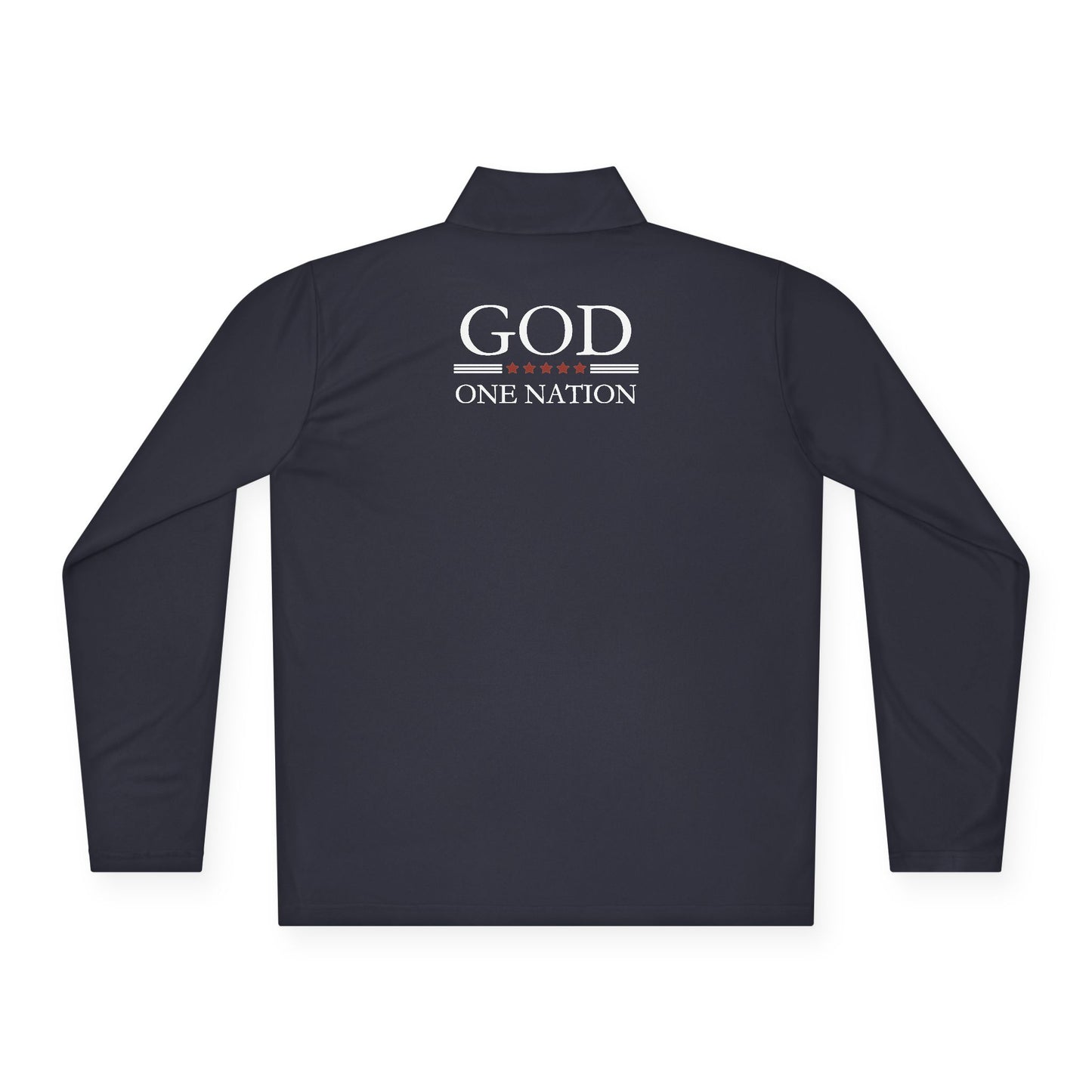 1776 One Nation Under God Patriotic Quarter-Zip. Fast Drying And Lightweight Athletic Pullover