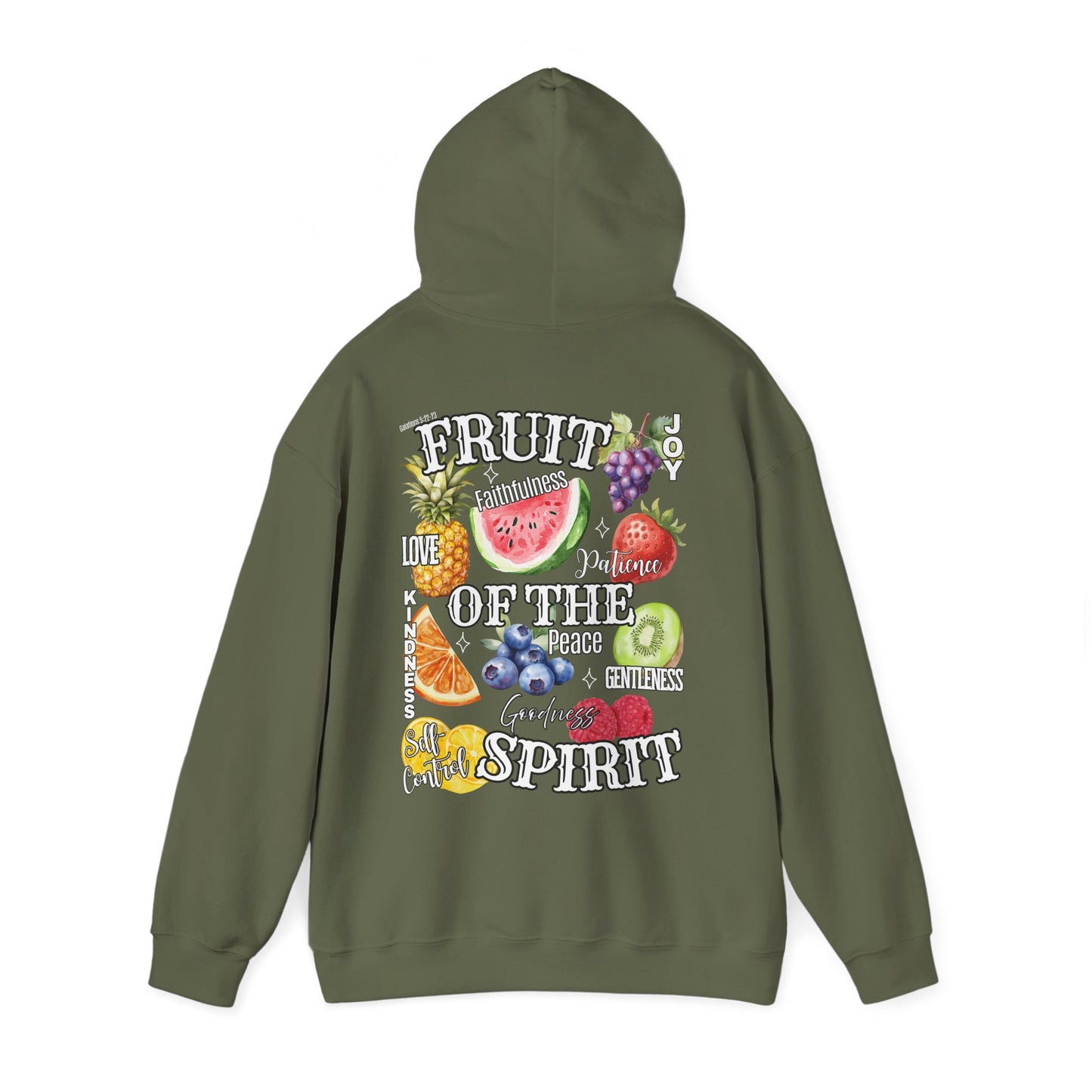 Fruit of the Spirit Christian Hoodie, Galatians 5:22-23 Heavy Blend Hooded Sweatshirt