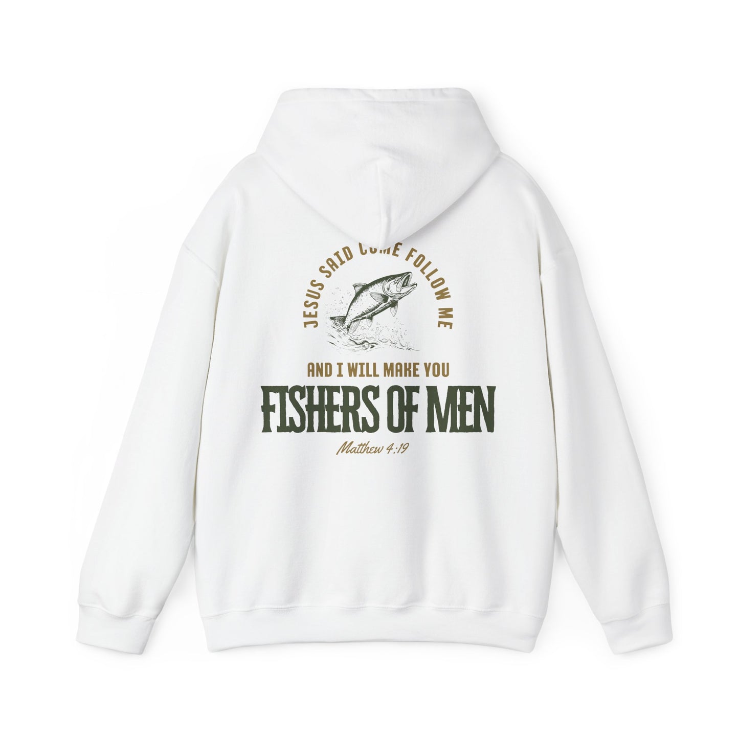 Fishers Of Men Scripture Hooded Sweatshirt, Heavyweight Jesus Inspired Bible Verse Hoodie