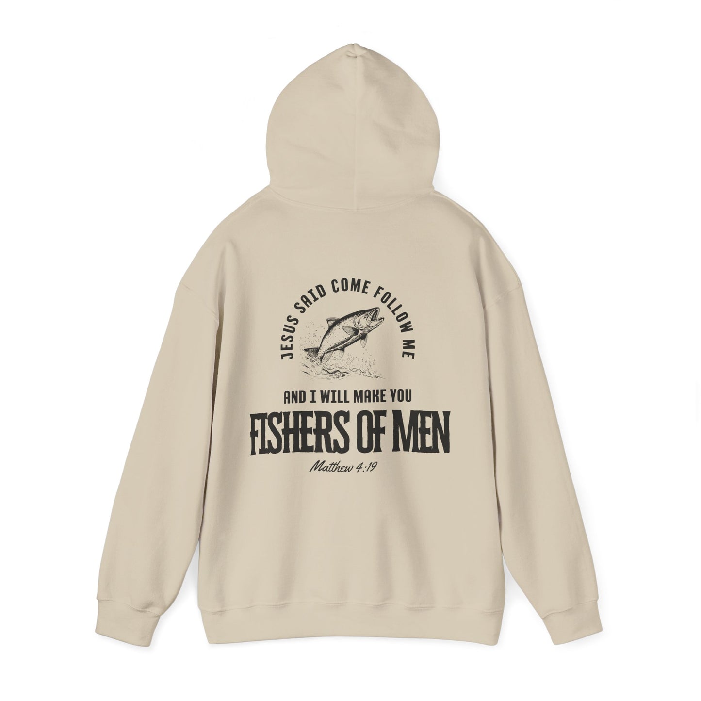 Fishers Of Men Scripture Hooded Sweatshirt, Heavyweight Jesus Inspired Bible Verse Hoodie