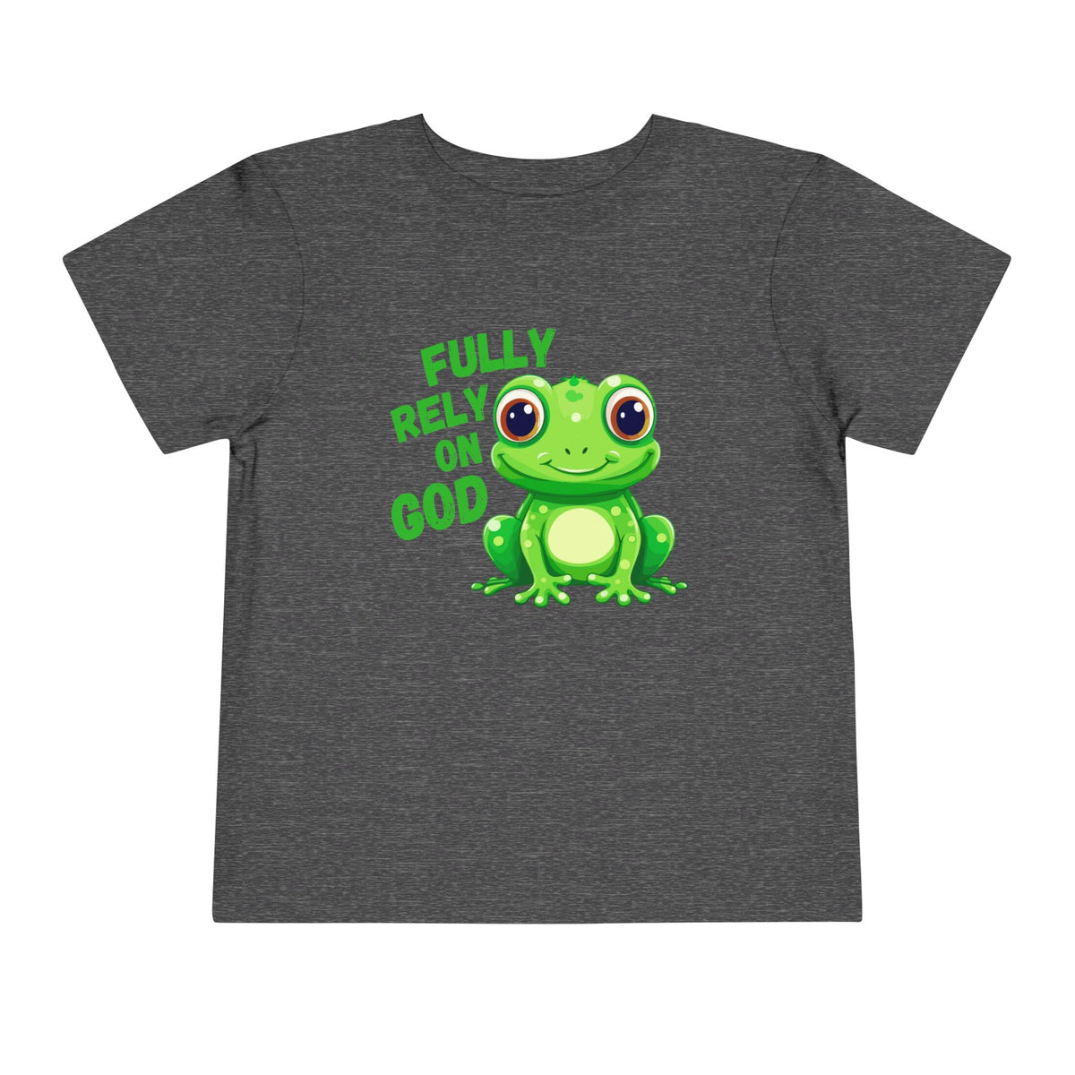 Full Rely On God Christian Toddler Tee, Frog Short Sleeve T-Shirt