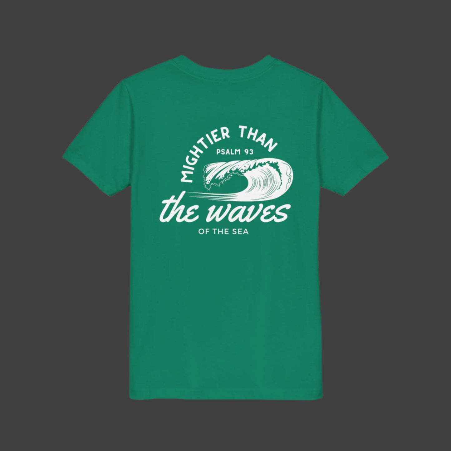 Kids Mightier Than The Waves Of The Sea Psalm Bible Verse Youth Short Sleeve Tee