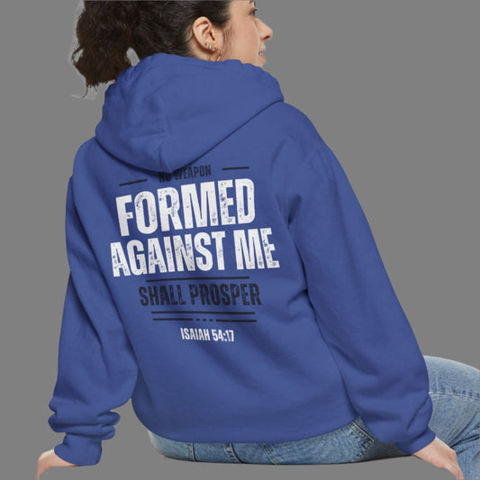 No Weapon Formed Against Me Shall Prosper Bible Verse Hoodie