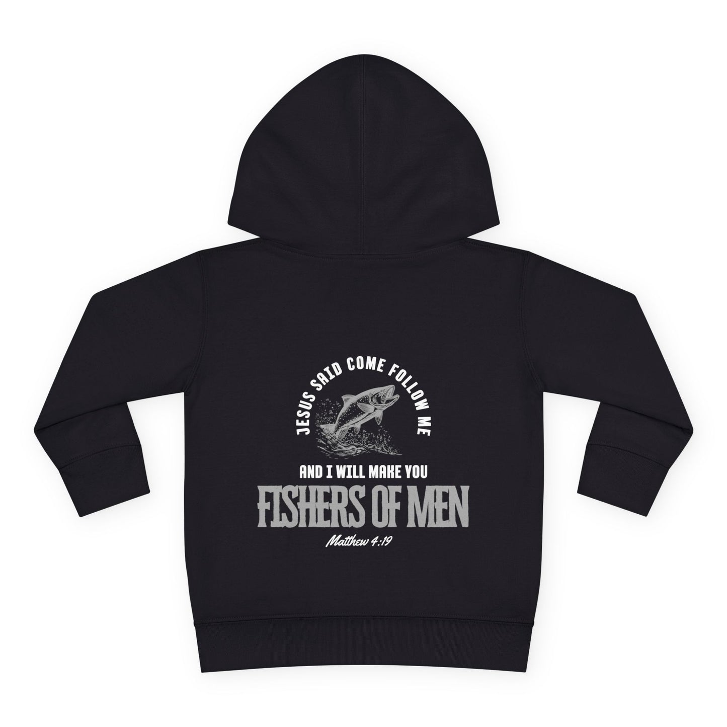 Toddler Fisher Of Men Hoodie,  Jesus Scripture Fisherman Hooded Sweatshirt For Small Children