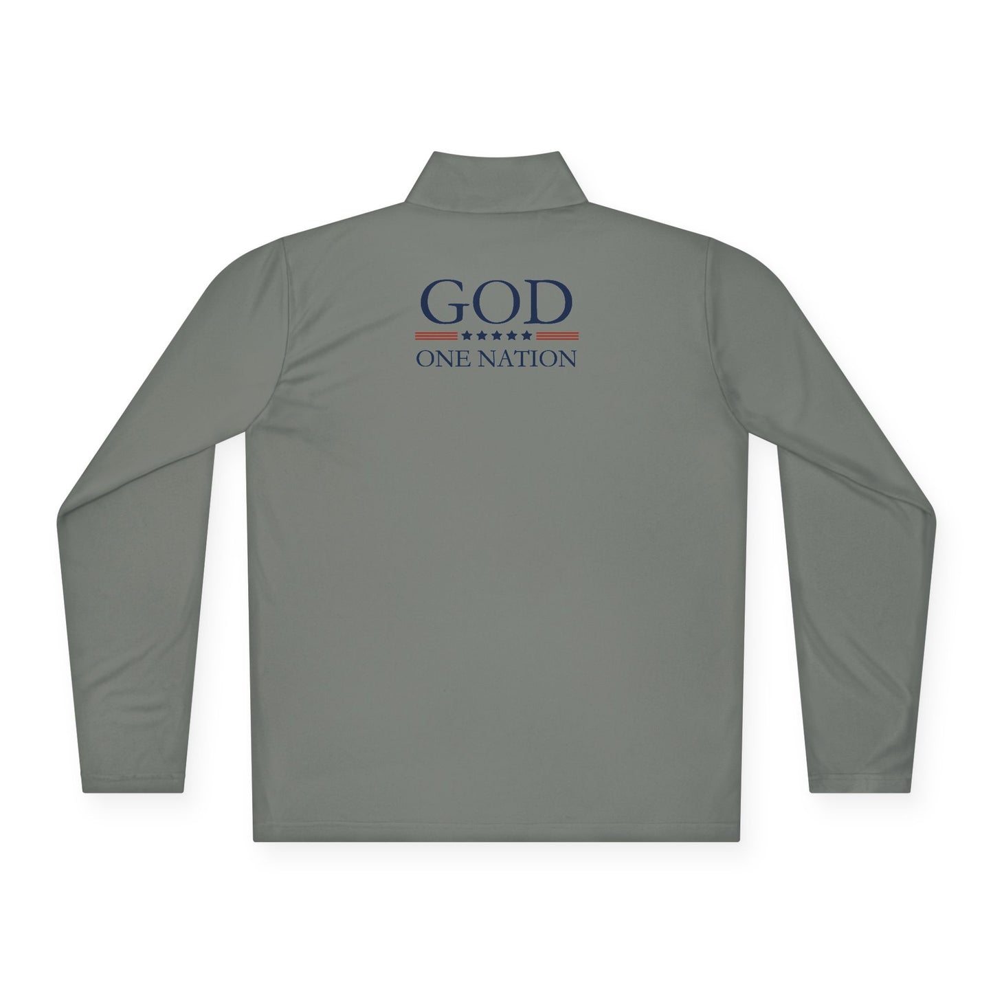 1776 One Nation Under God Patriotic Quarter-Zip. Fast Drying And Lightweight Athletic Pullover