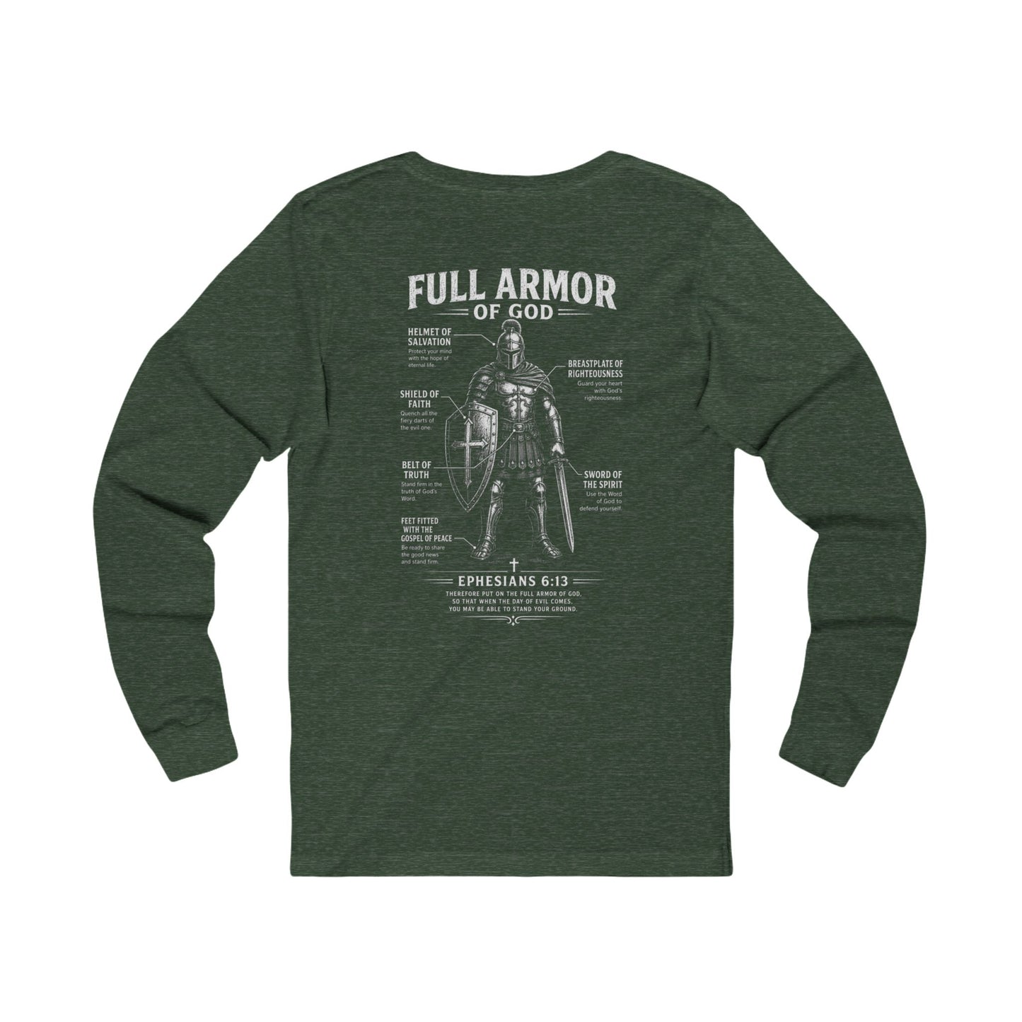 Full Armor of God Long Sleeve Tee — Christian Faith Scripture Shirt (Ephesians 6:13)