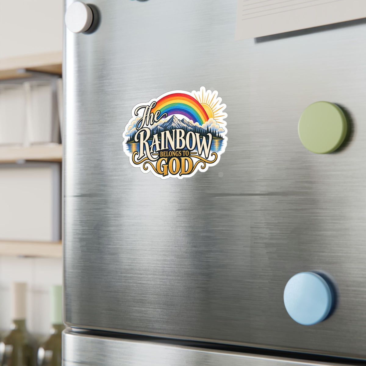 The Rainbow Belongs to God Christian Sticker | Faith-Based Rainbow Vinyl Decal