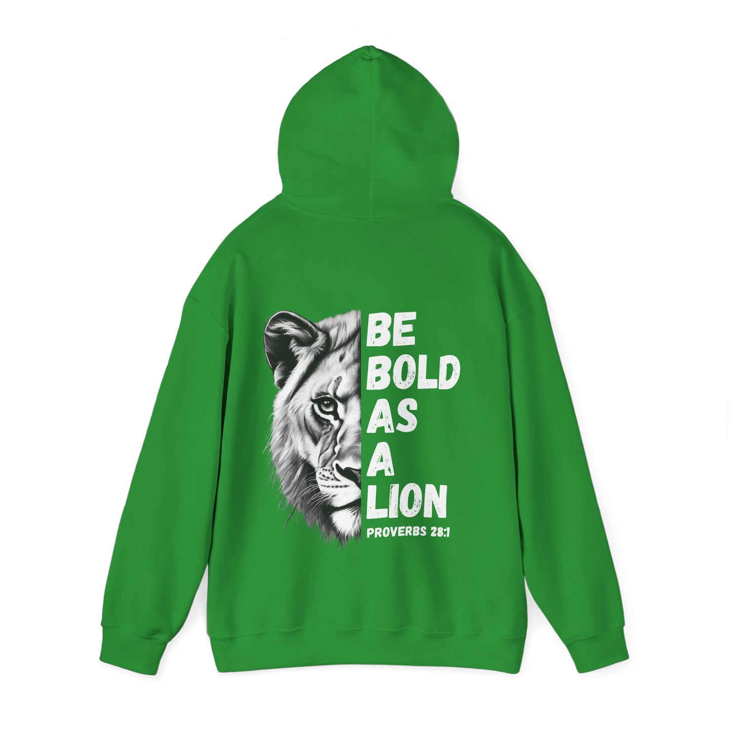 Be Bold As A Lion Christian Hoodie, Proverbs Bible Verse Hooded Sweatshirt, Lion Graphic Faith Based Sweatshirt