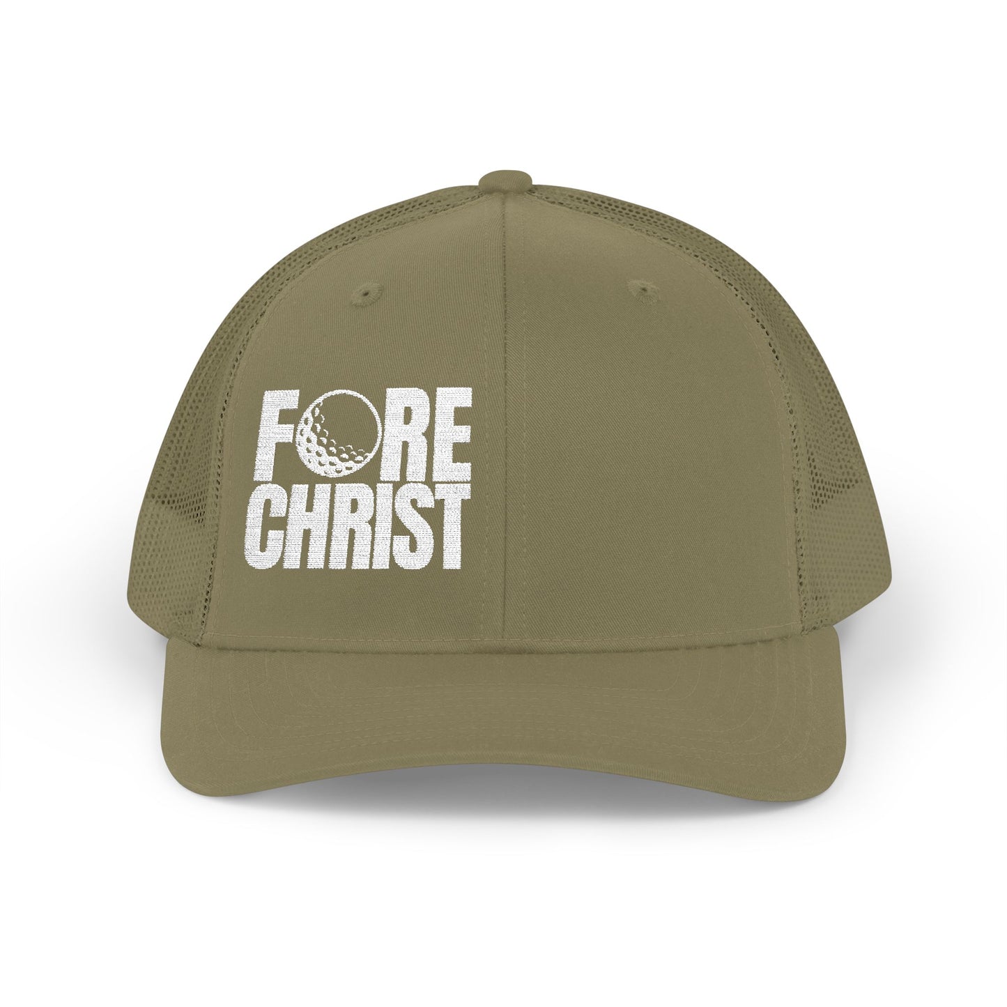 FORE CHRIST Snapback Trucker Cap - Stylish Golf Hat for Faith & Sport Enthusiasts