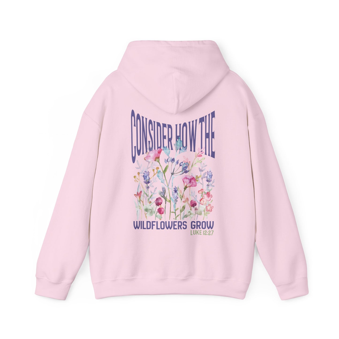 Consider How the Wildflowers Grow Bible Verse Hoodie, Christian Floral Hooded Sweatshirt