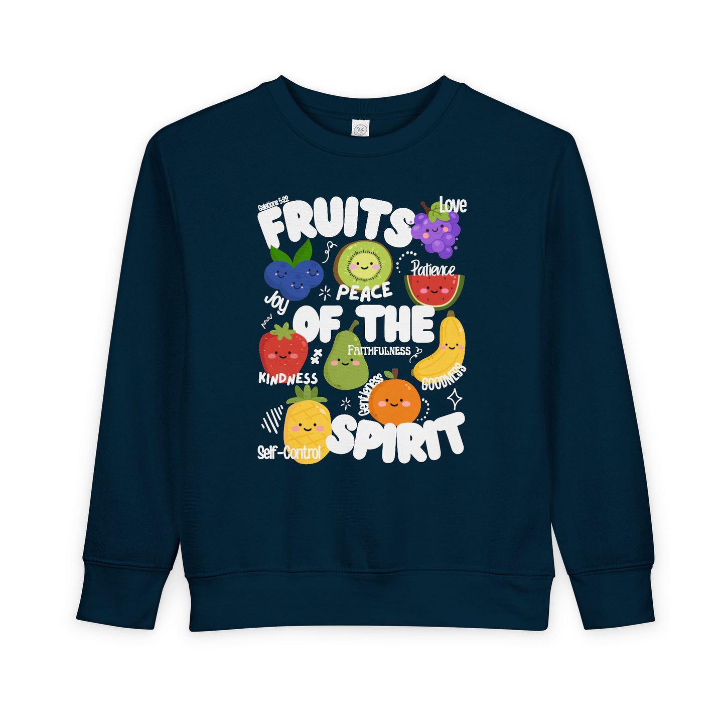 'Fruits of the Spirit' Toddler Sweatshirt - Cute Fruit Bible Verse Crewneck for Toddlers And Little Kids