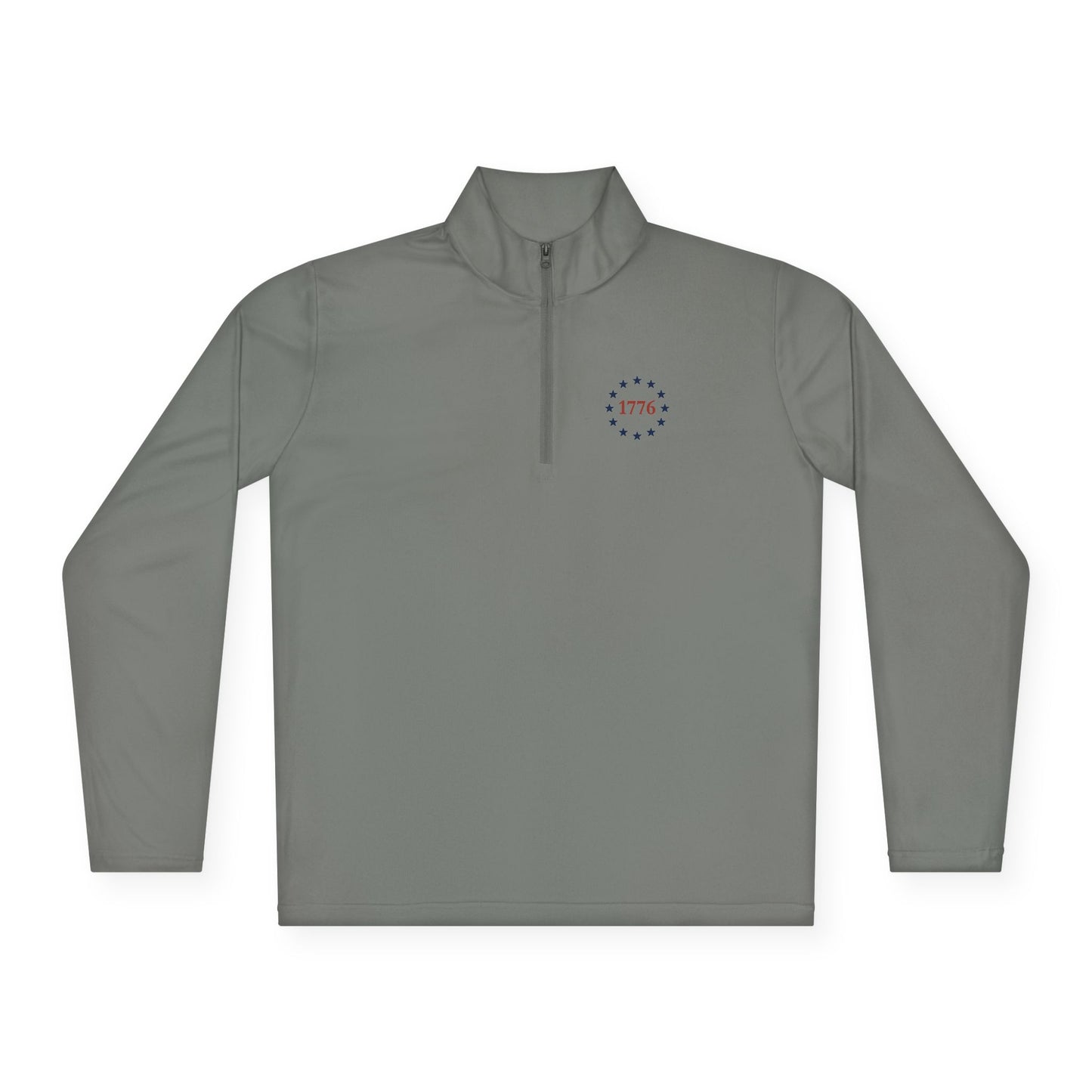 1776 One Nation Under God Patriotic Quarter-Zip. Fast Drying And Lightweight Athletic Pullover
