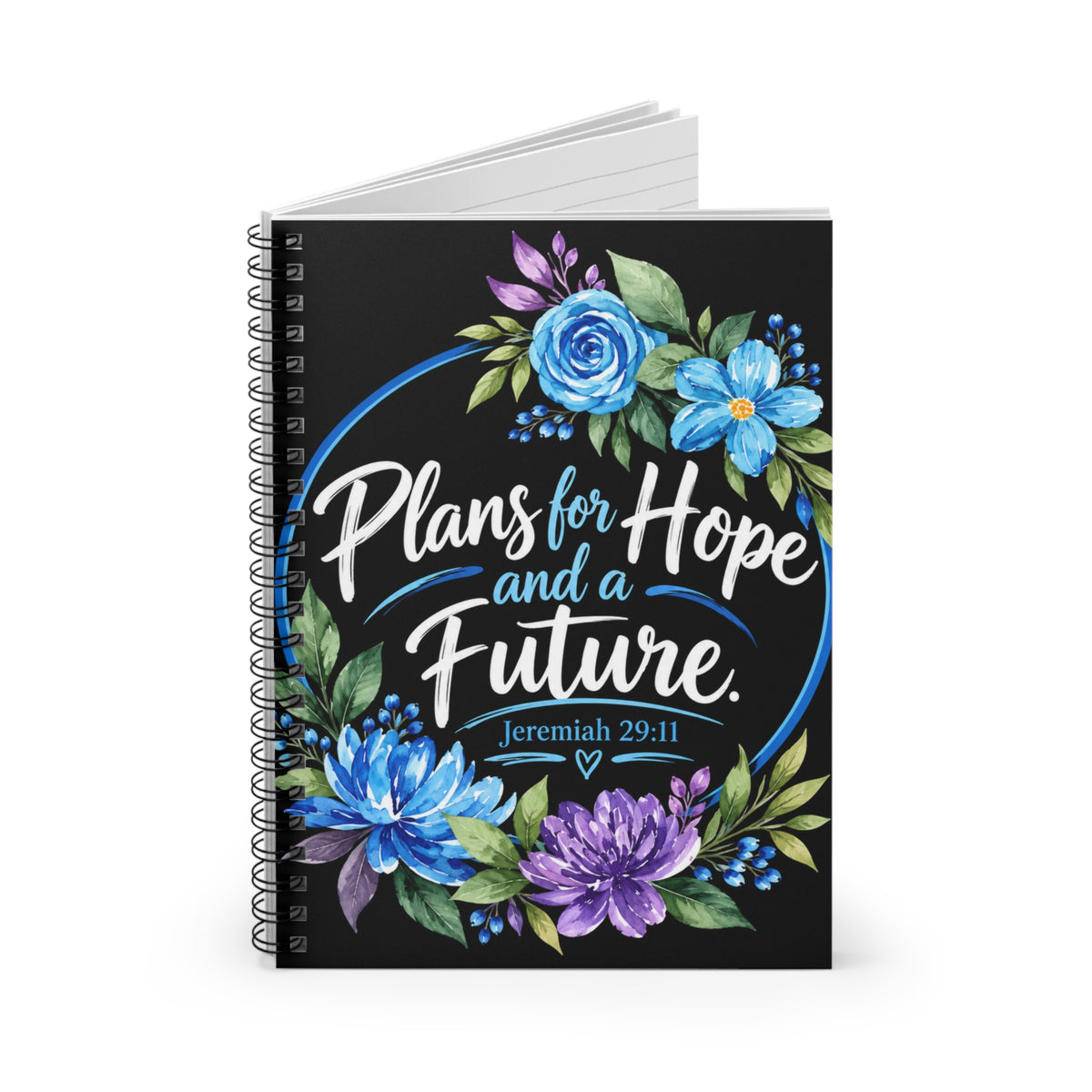 Jeremiah 29:11 Christian Spiral Notebook | Plans for Hope and a Future Floral Bible Verse Journal