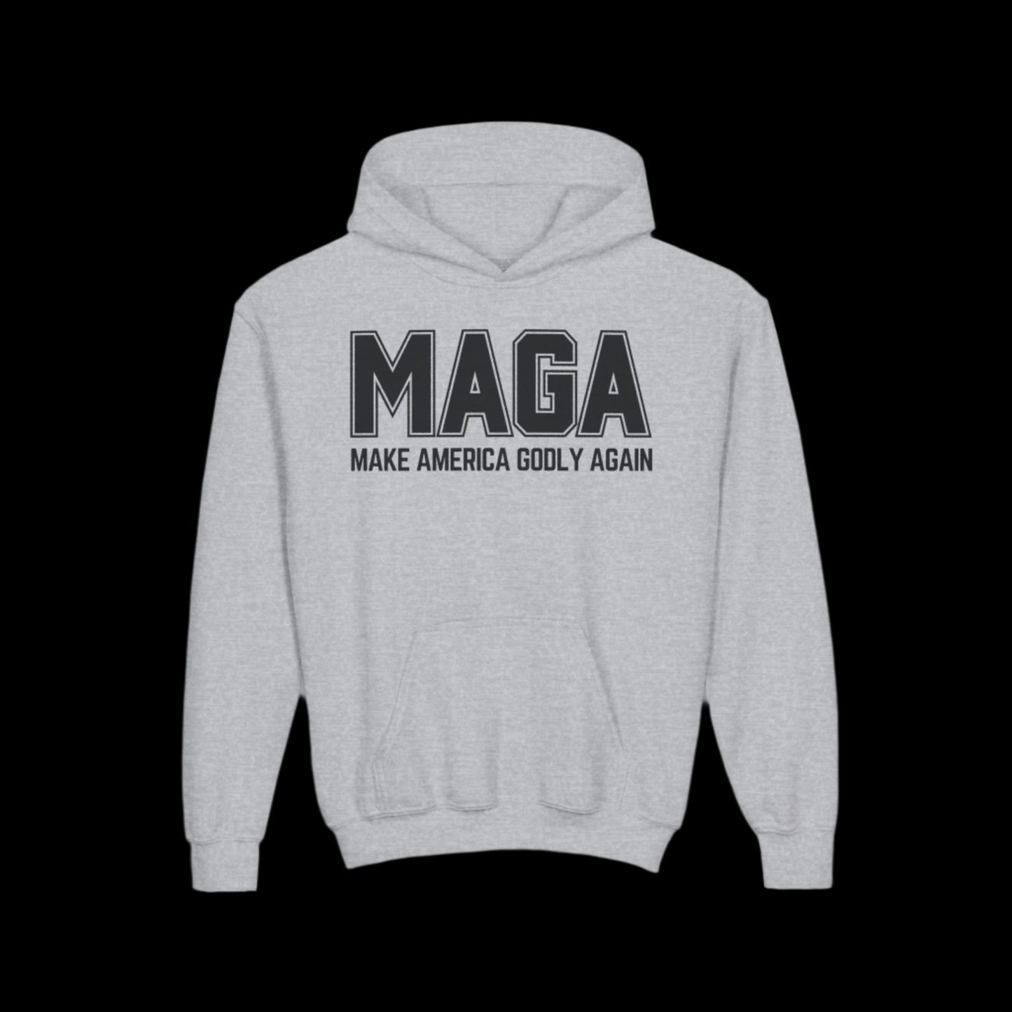 Kids Make America Godly Again MAGA Hooded Sweatshirt