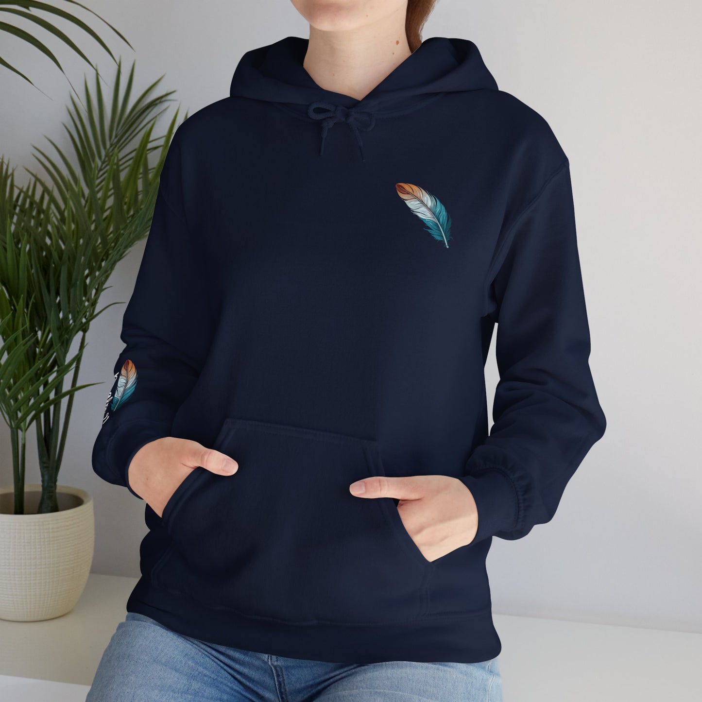 Psalm 91:4 Cover You With His Feathers Heavyweight Hooded Sweatshirt