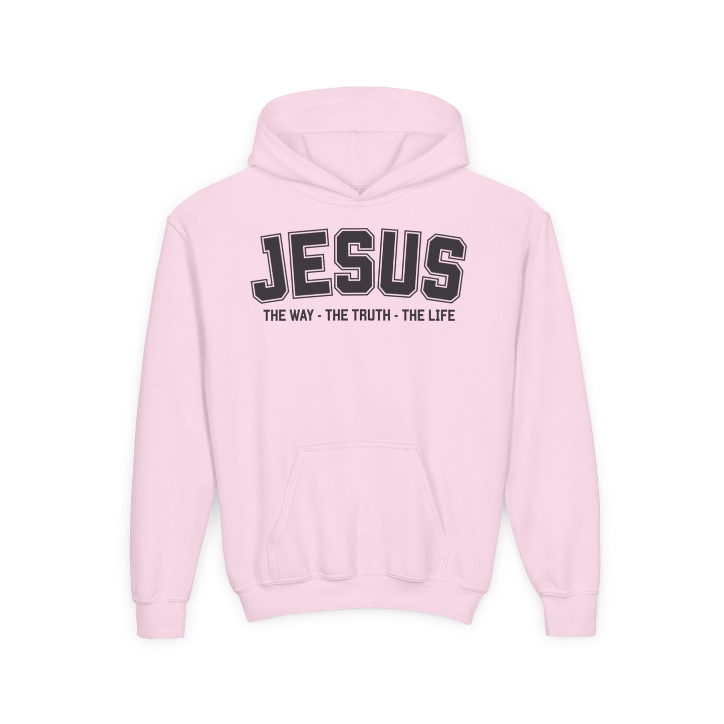 Youth Heavy Blend Hooded Sweatshirt - 'Jesus: The Way, The Truth, The Life' - Inspirational Christian Apparel, Cozy Hoodie for Kids