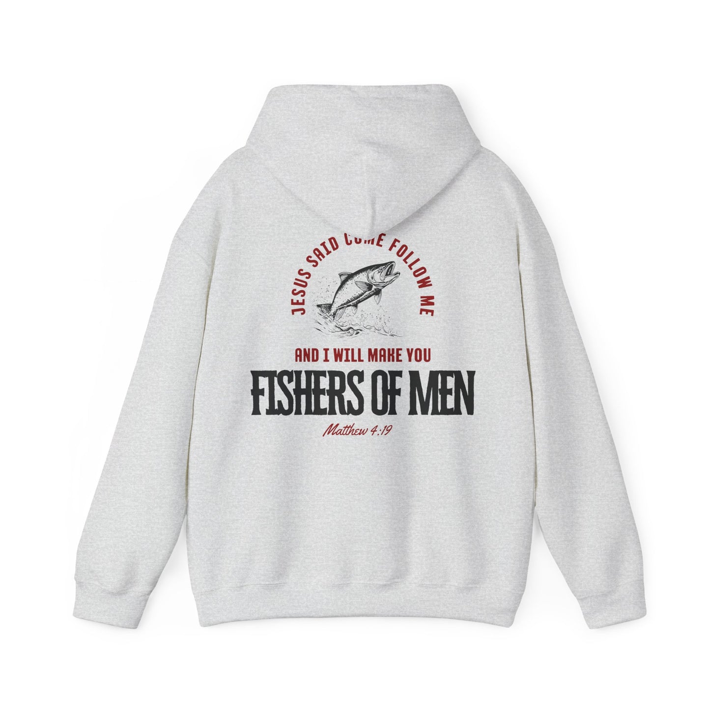 Fishers Of Men Scripture Hooded Sweatshirt, Heavyweight Jesus Inspired Bible Verse Hoodie