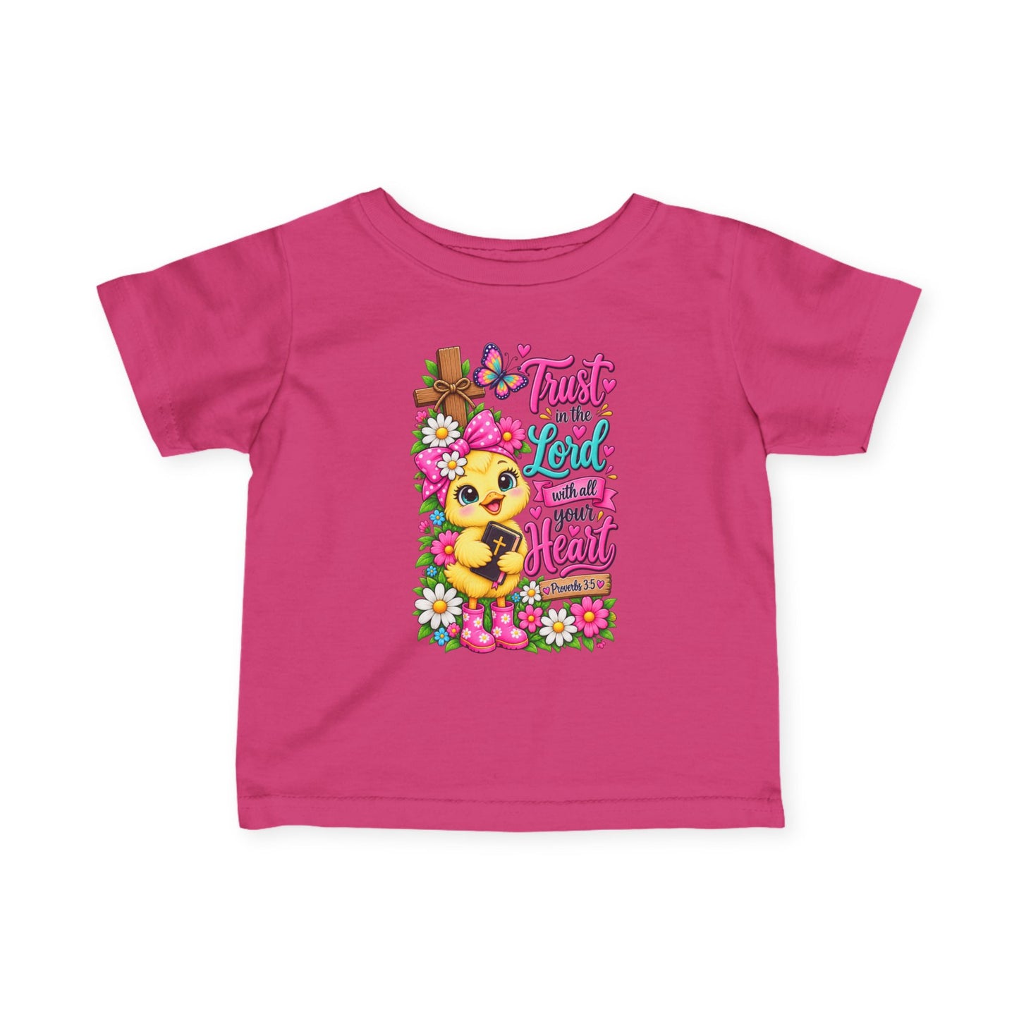 Trust in the Lord Infant Girl Christian Tee | Proverbs 3:5 Baby T-Shirt | Cute Faith-Based Baby Gift