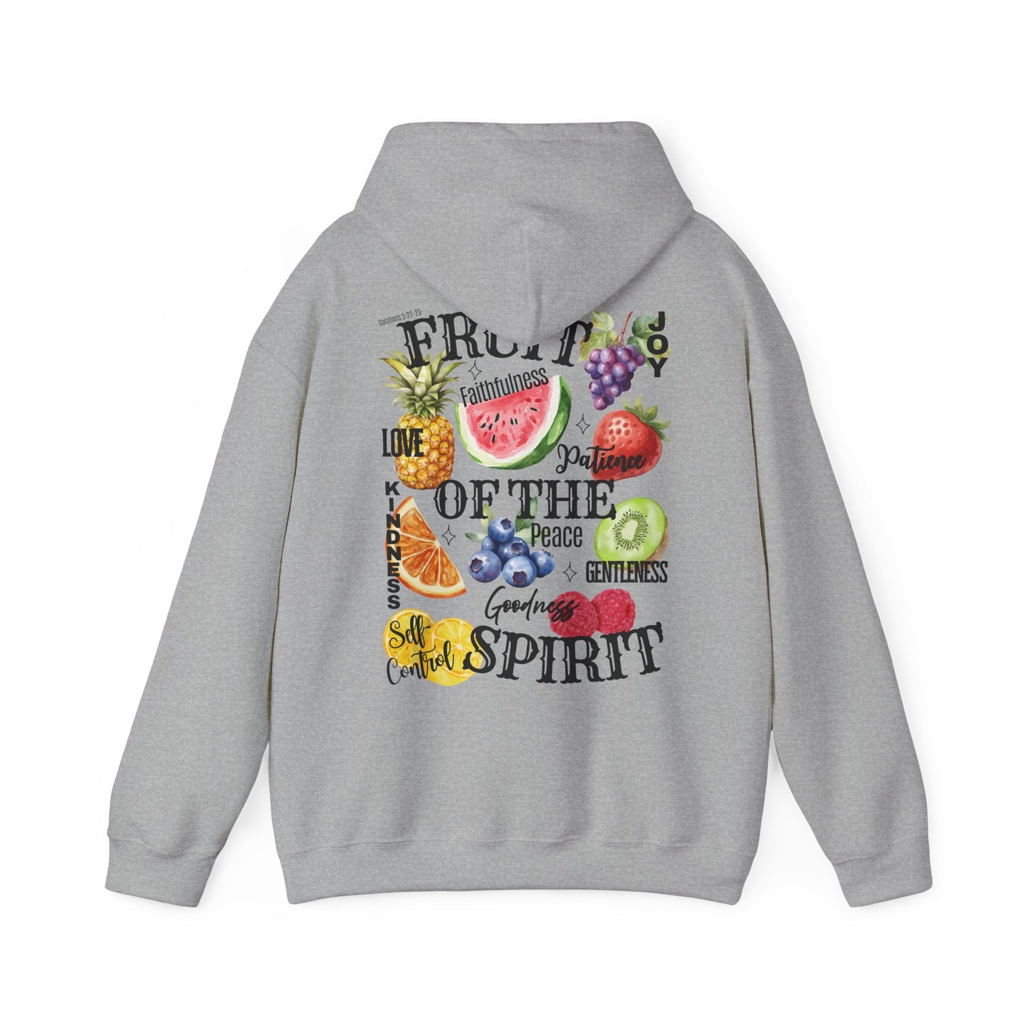 Fruit of the Spirit Christian Hoodie, Galatians 5:22-23 Heavy Blend Hooded Sweatshirt