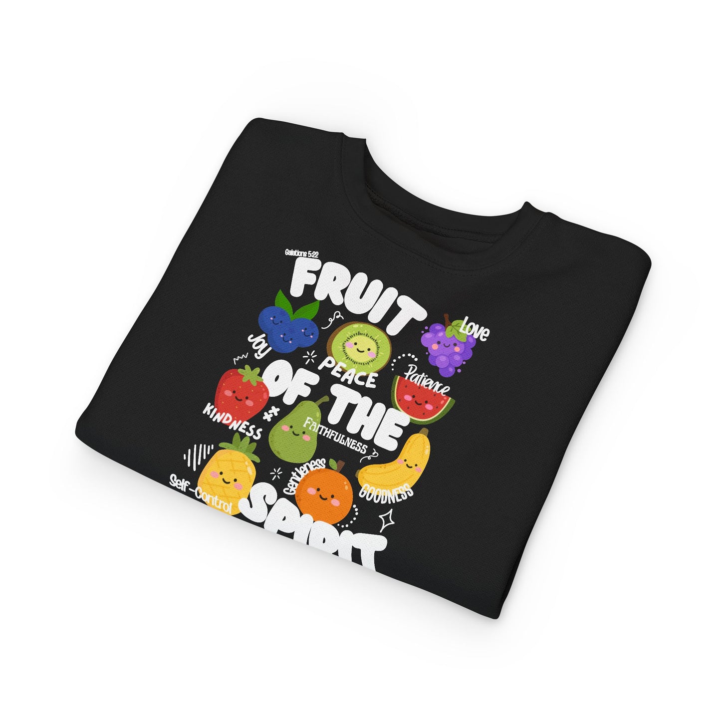Toddler Fruit of the Spirit Christian Sweatshirt | Galatians 5:22–23 Bible Verse Crewneck