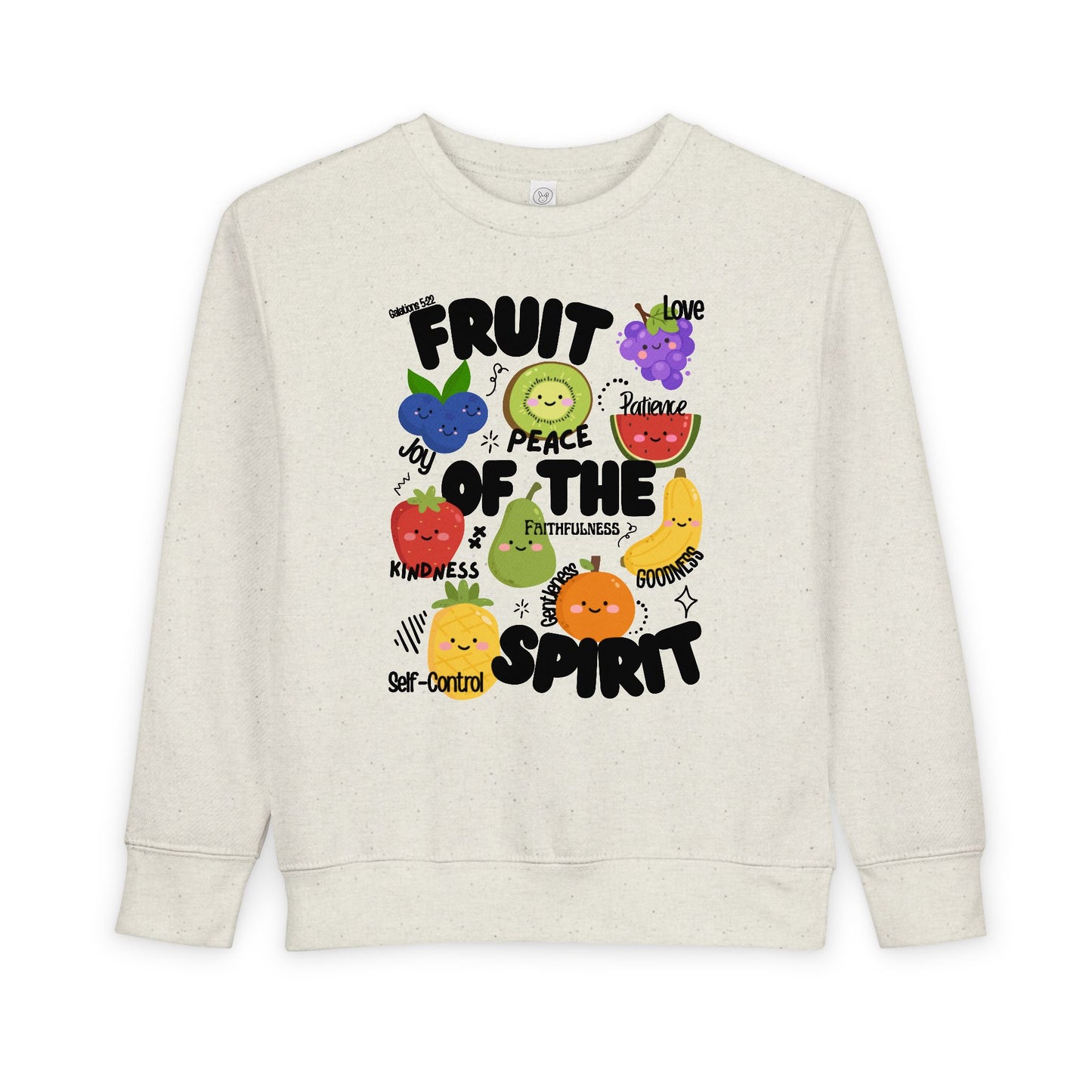 Toddler Fruit of the Spirit Christian Sweatshirt | Galatians 5:22–23 Bible Verse Crewneck