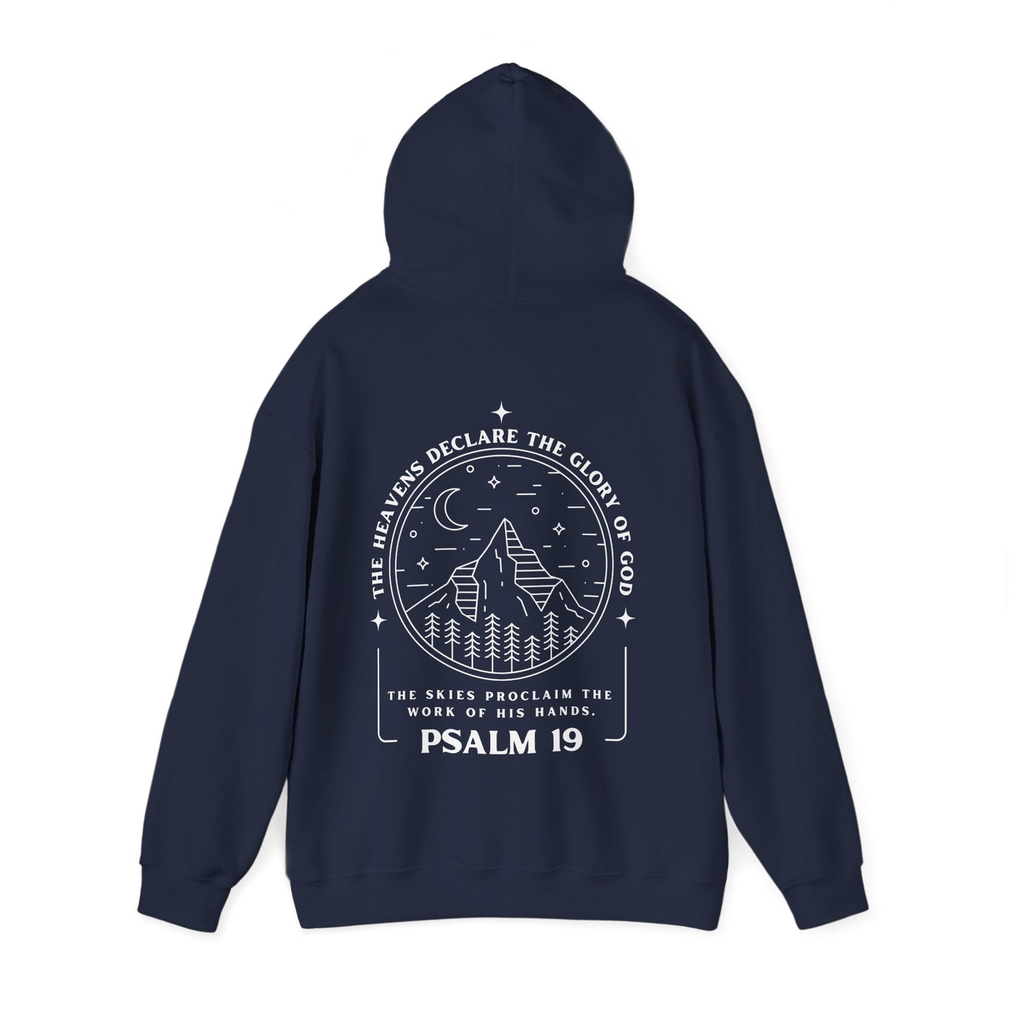 Psalm 19 Cozy Bible Verse Unisex Hoodie, Faith-Based Hooded Sweatshirt, God’s Glory Design, Spiritual Apparel
