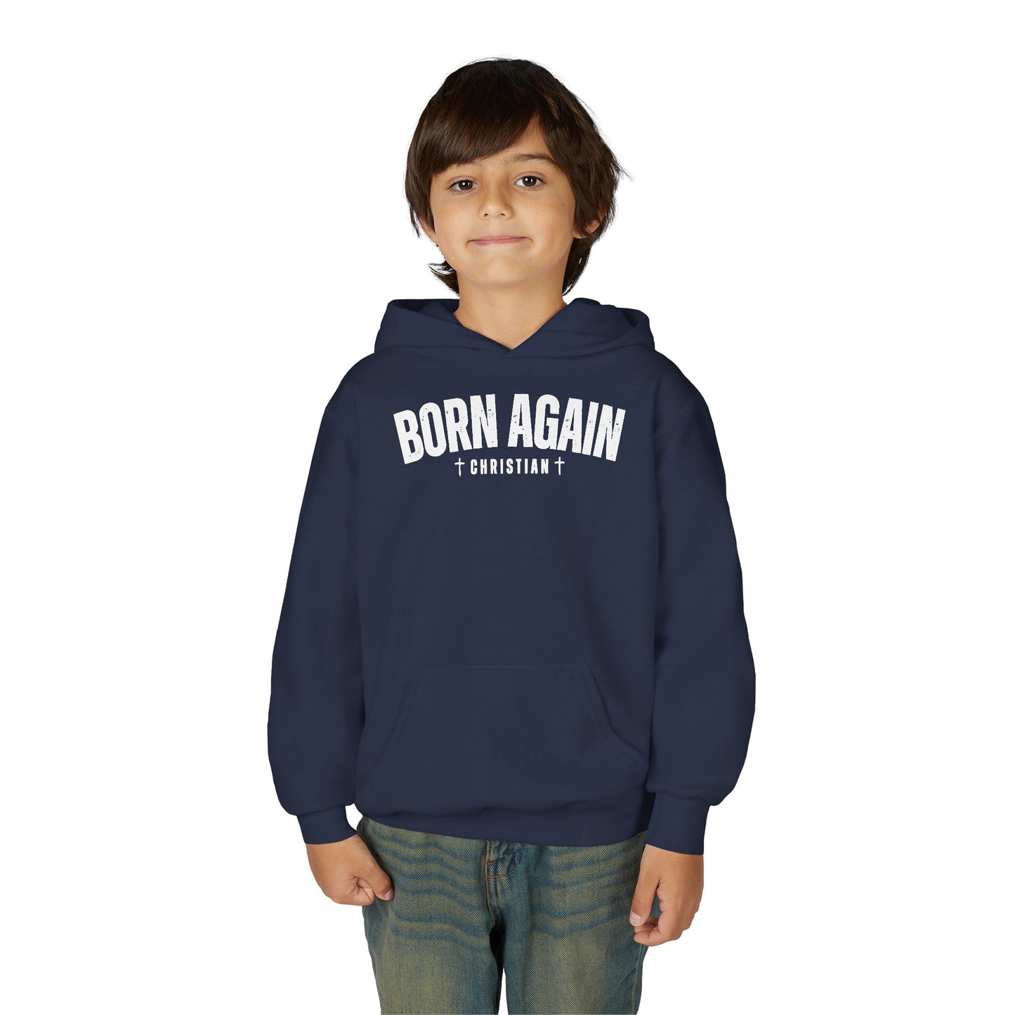 Born Again Christian Youth Hoodie, Christian Sweatshirt, Religion Apparel, Faith-Based Gift, Church Youth Group Clothing