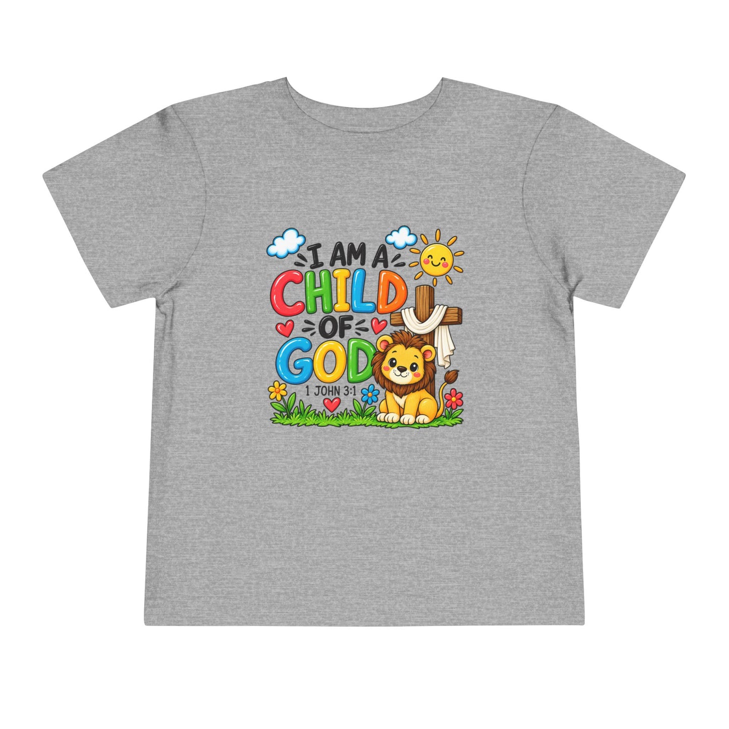 I Am a Child of God Toddler Christian T-Shirt | 1 John 3:1 Bible Verse Kids Tee | Faith-Based Toddler Shirt