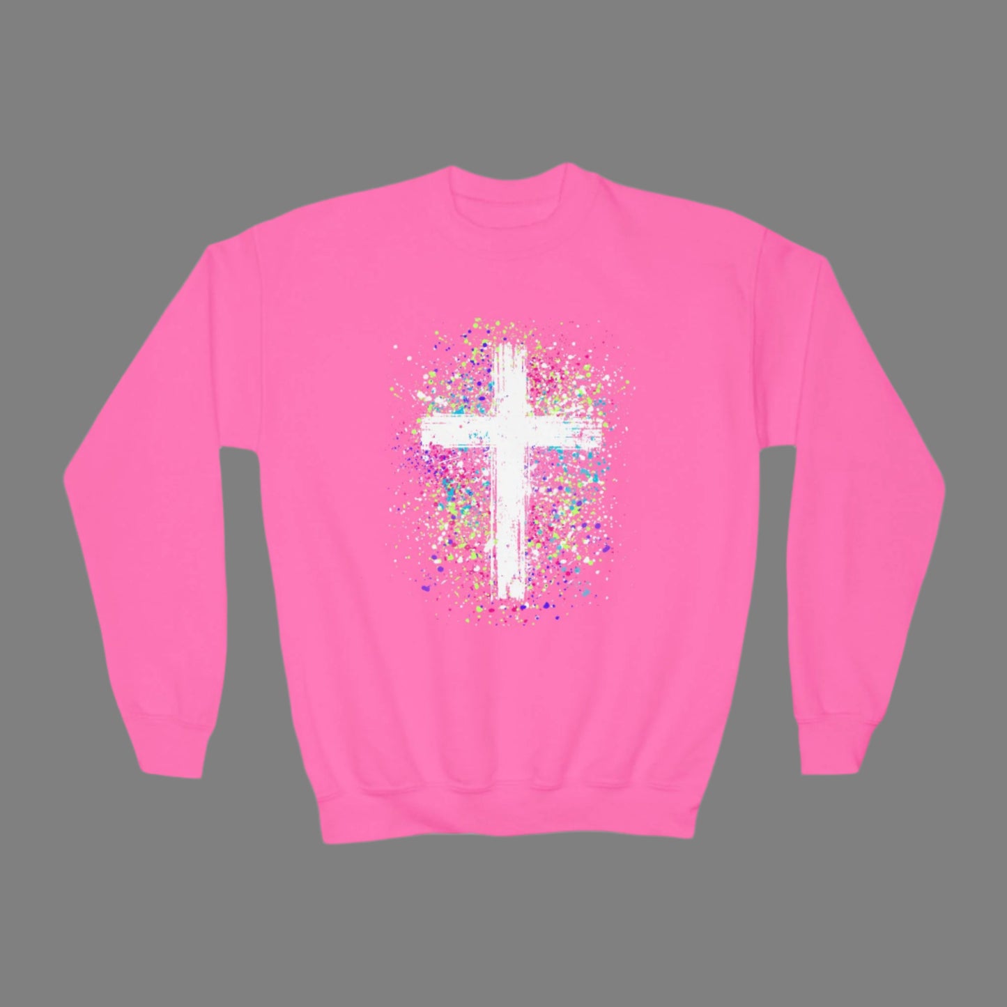 Kids Vibrant Cross Crewneck Sweatshirt