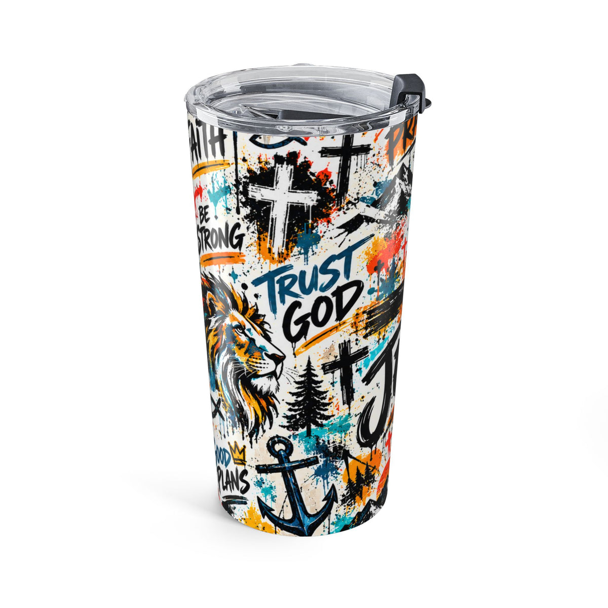 Jesus Christian 20oz Tumbler | Colorful Graffiti Faith-Inspired Stainless Steel Travel Cup