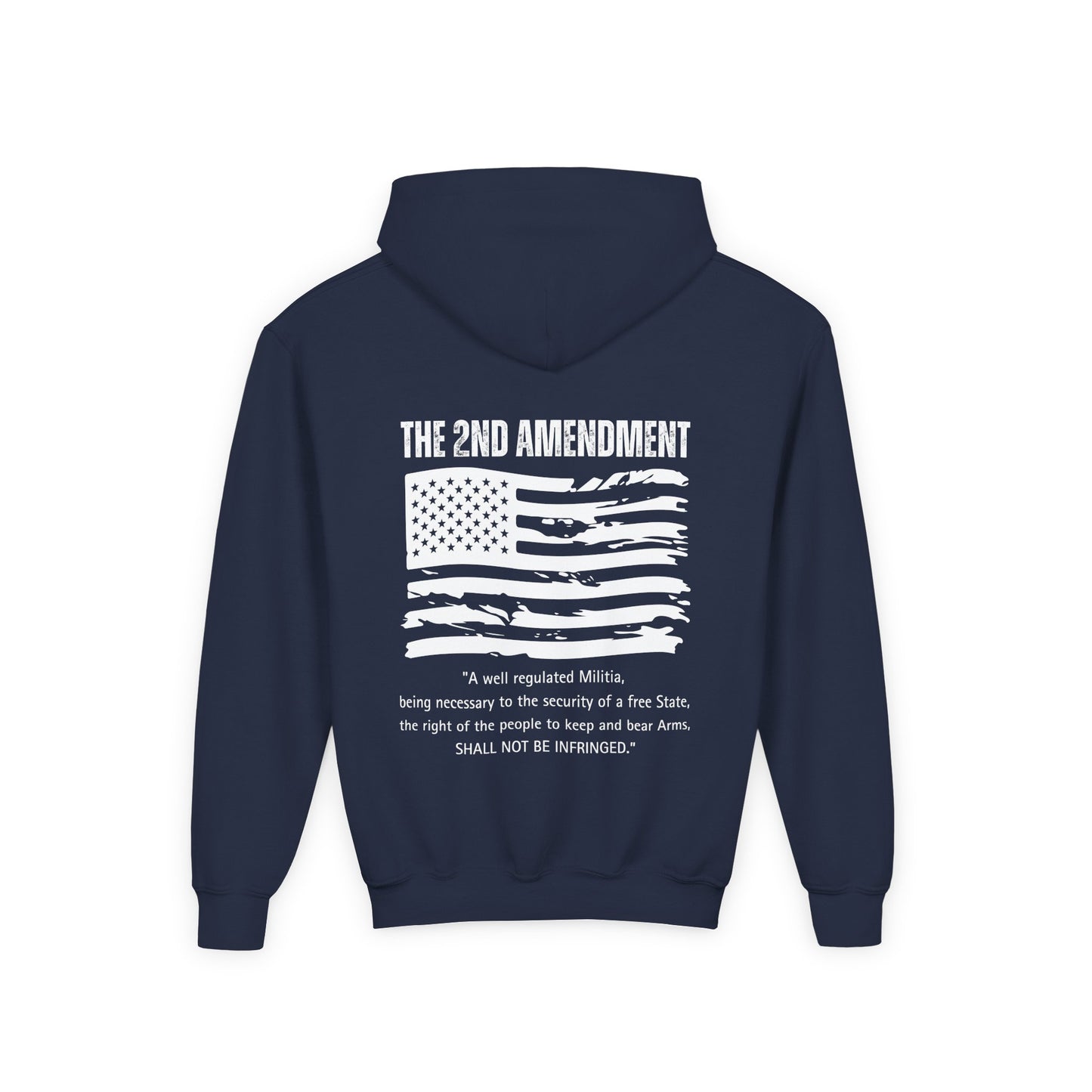 Youth 2nd Amendment Flag Design Hoodie, Kids 2A Sweatshirt, Gift for Teens, Patriotic Apparel, Flag Hoodie
