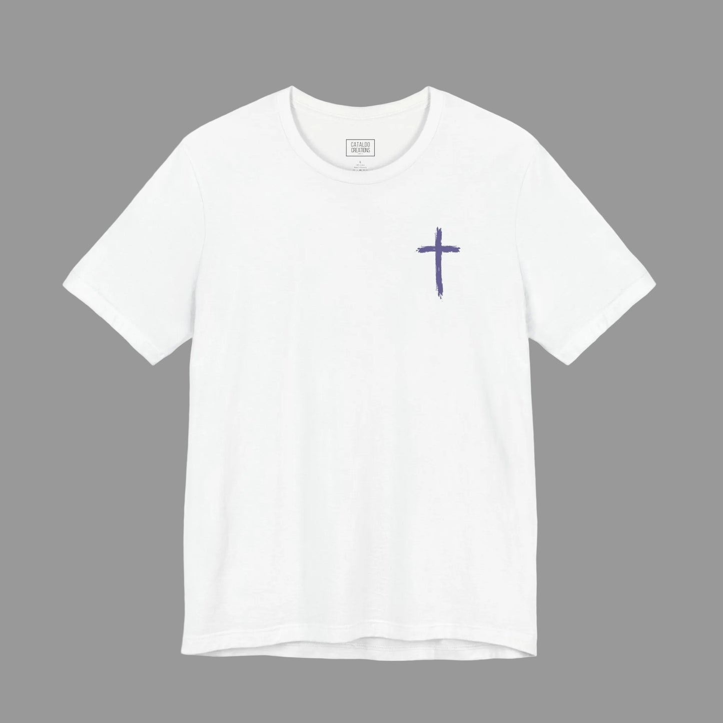 Unisex jersey short sleeve tee featuring floral design with Bible verse Luke 12:27 Christian inspirational shirt