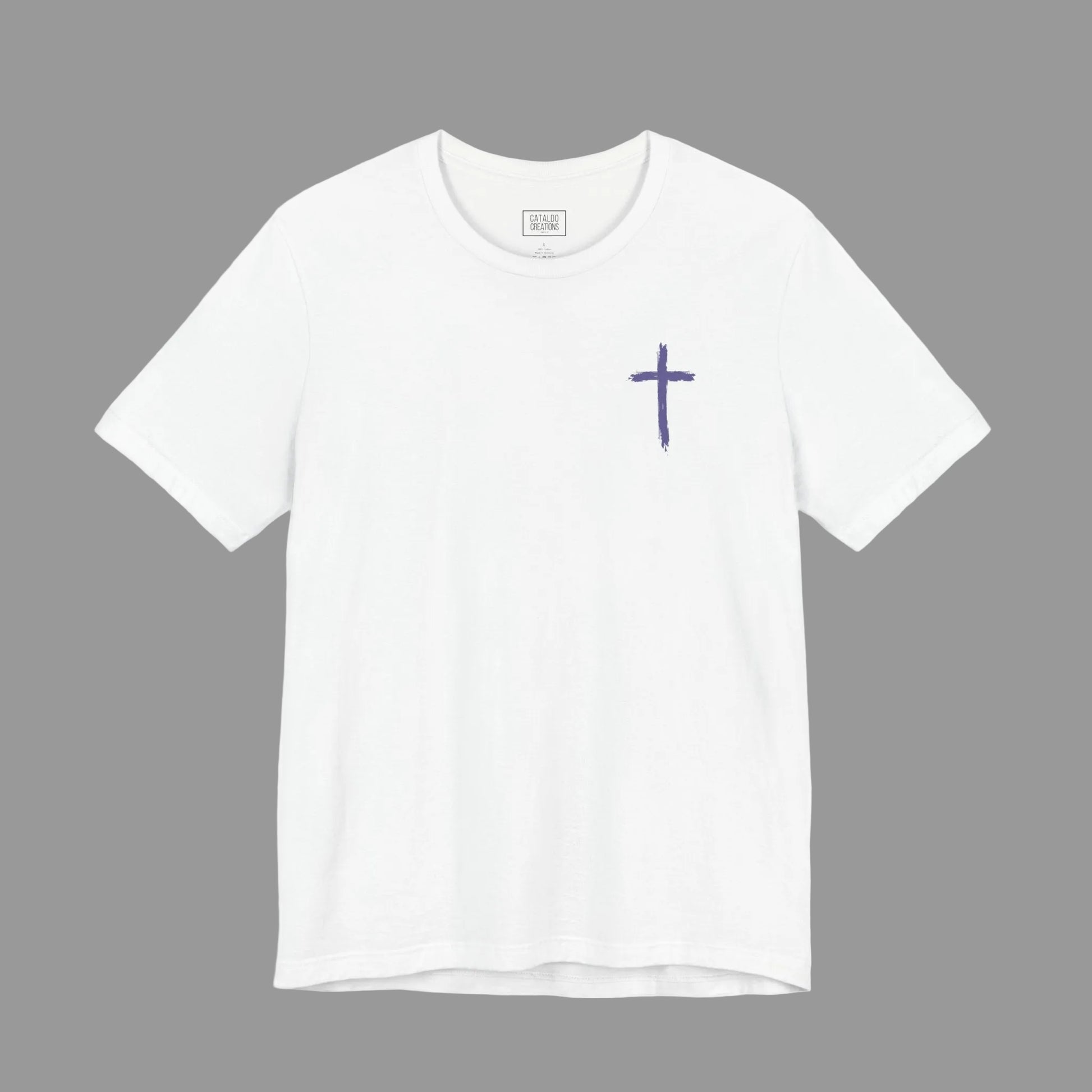 Unisex jersey short sleeve tee featuring floral design with Bible verse Luke 12:27 Christian inspirational shirt