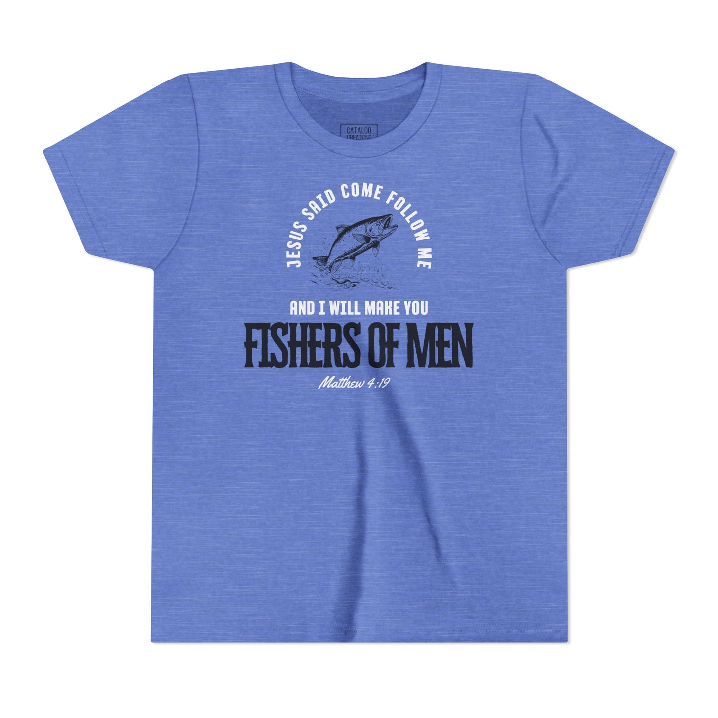 Fishers Of Men Youth Short Sleeve Scripture Tee - Inspirational Jesus Design