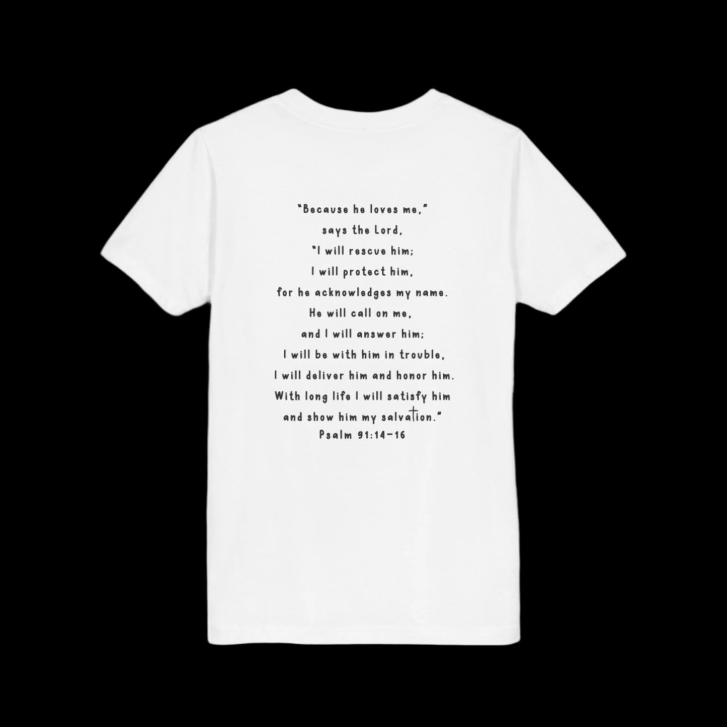 Kids Psalm 91 Bible Verse Youth Short Sleeve Tee