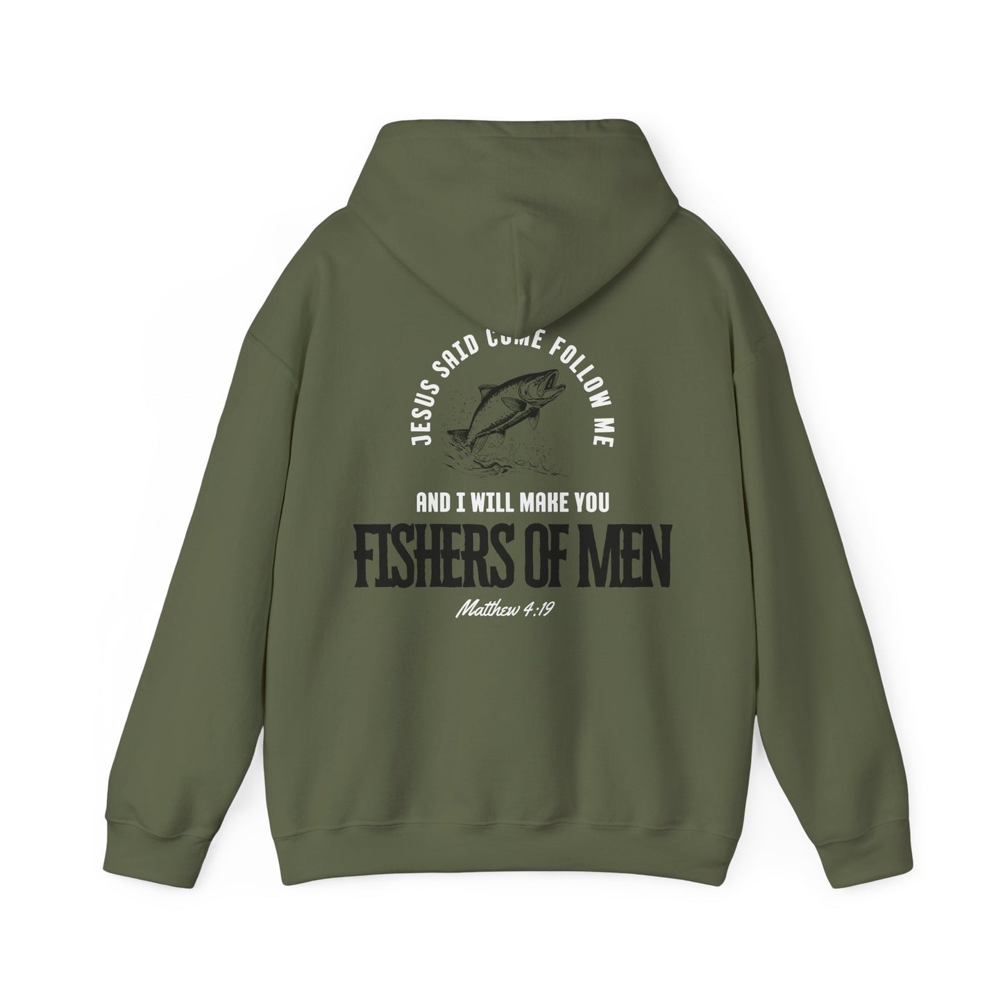 Fishers Of Men Scripture Hooded Sweatshirt, Heavyweight Jesus Inspired Bible Verse Hoodie