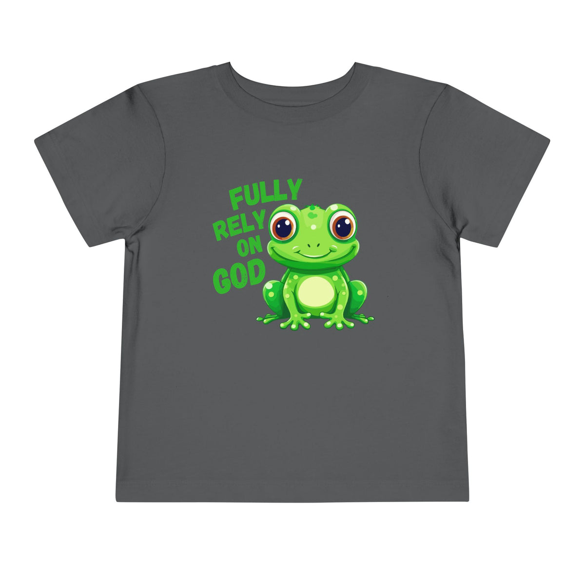 Full Rely On God Christian Toddler Tee, Frog Short Sleeve T-Shirt