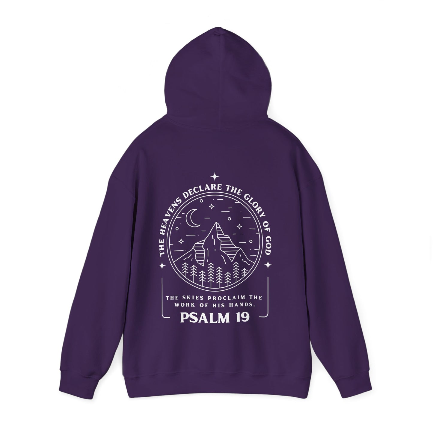 Psalm 19 Cozy Bible Verse Unisex Hoodie, Faith-Based Hooded Sweatshirt, God’s Glory Design, Spiritual Apparel