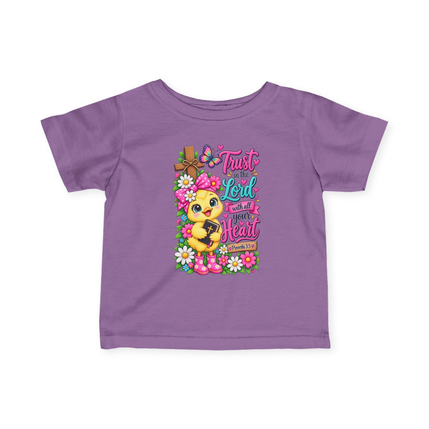 Trust in the Lord Infant Girl Christian Tee | Proverbs 3:5 Baby T-Shirt | Cute Faith-Based Baby Gift