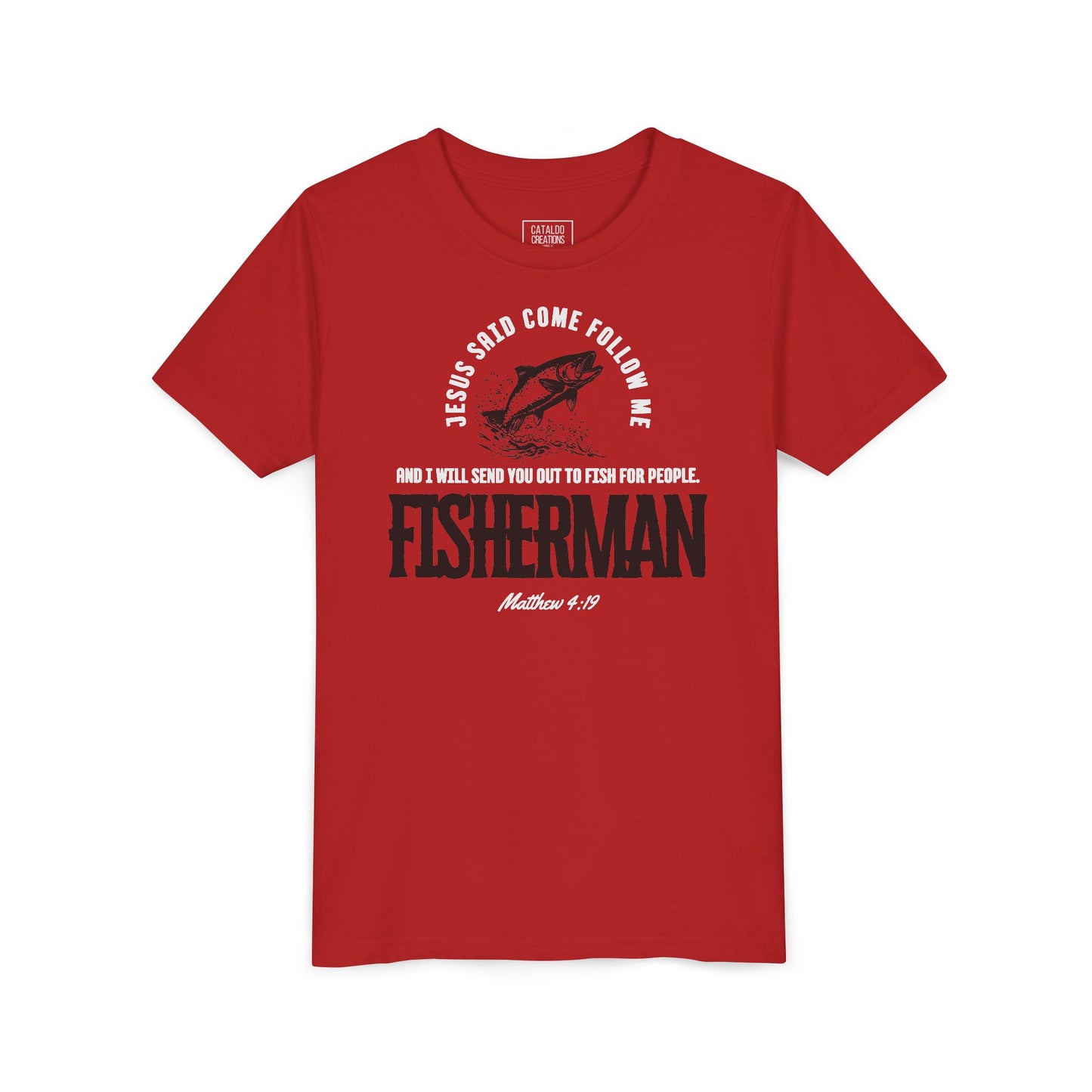 'Fisher Of Men' Fisherman Youth Short Sleeve Tee - Inspirational Jesus Design