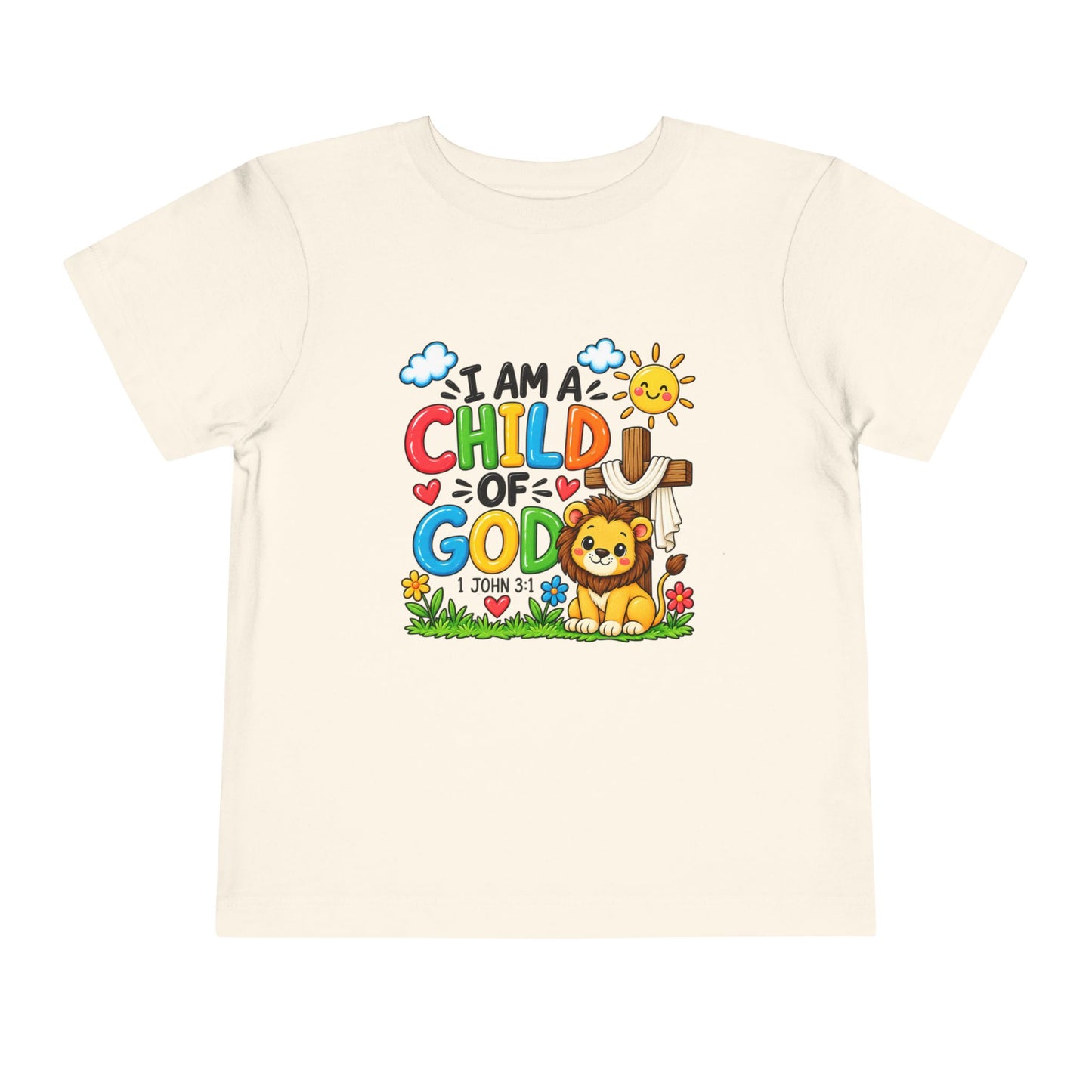 I Am a Child of God Toddler Christian T-Shirt | 1 John 3:1 Bible Verse Kids Tee | Faith-Based Toddler Shirt