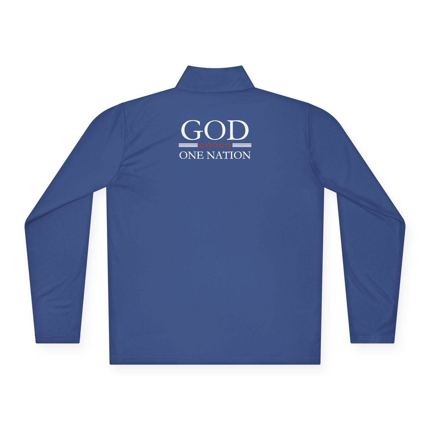1776 One Nation Under God Patriotic Quarter-Zip. Fast Drying And Lightweight Athletic Pullover