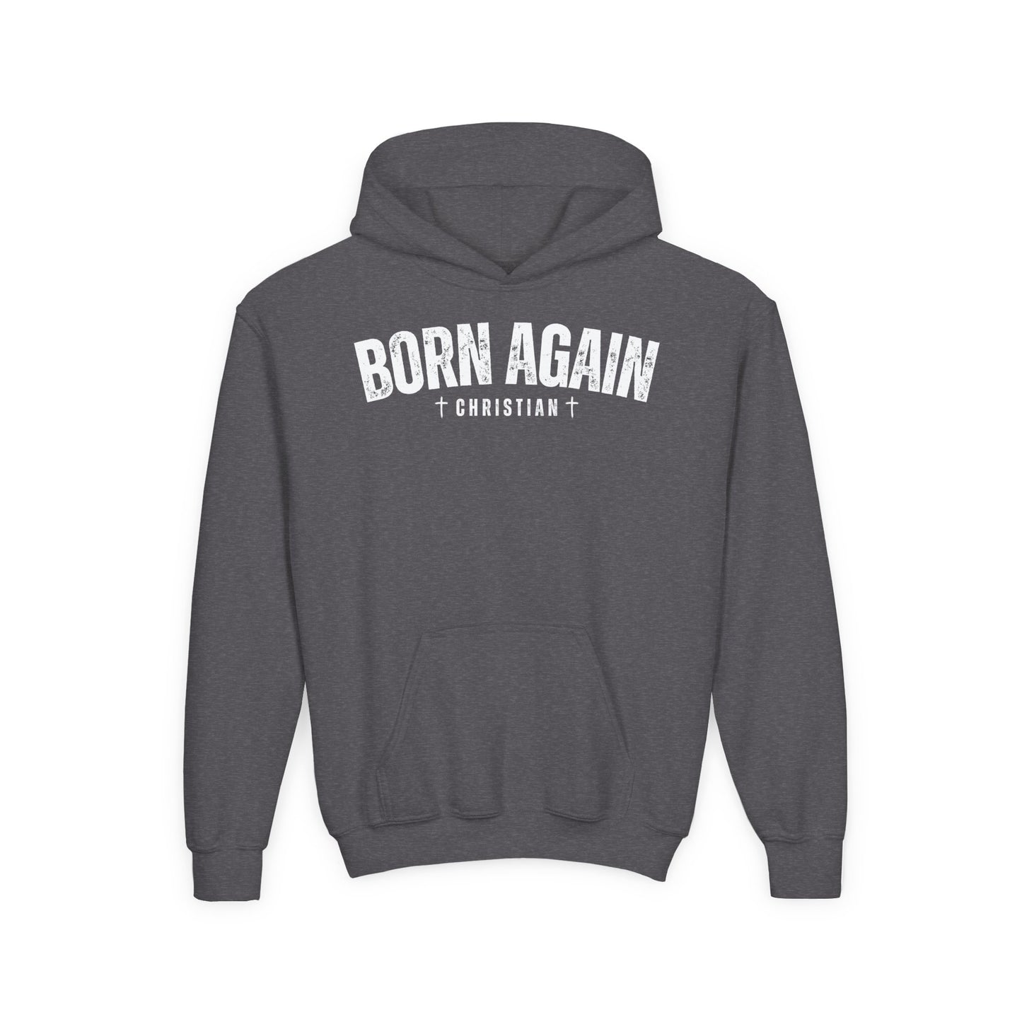 Born Again Christian Youth Hoodie, Christian Sweatshirt, Religion Apparel, Faith-Based Gift, Church Youth Group Clothing