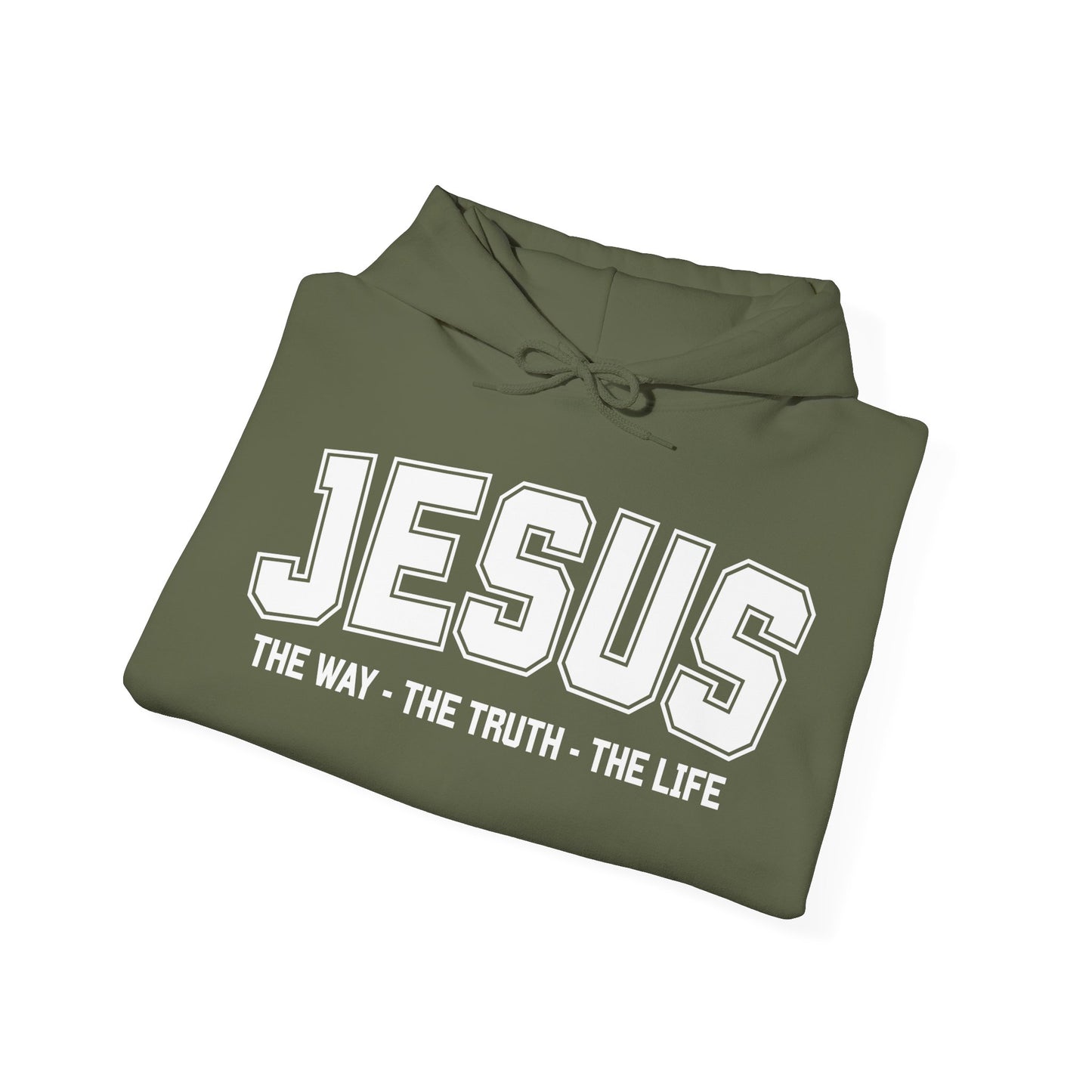 Jesus The Way The Truth The Life Inspirational Hoodie for Faithful Individuals, Religious Gift, Christian Apparel, Spiritual Wear