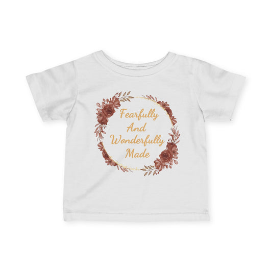 Infant Fearfully and Wonderfully Made Tee, Baby Shower Gift, Newborn Outfit, Cute Kid's Apparel, Religious Baby Clothes, Infant & Toddler T-Shirt
