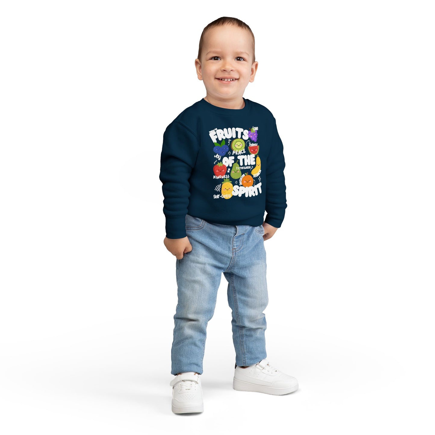 'Fruits of the Spirit' Toddler Sweatshirt - Cute Fruit Bible Verse Crewneck for Toddlers And Little Kids