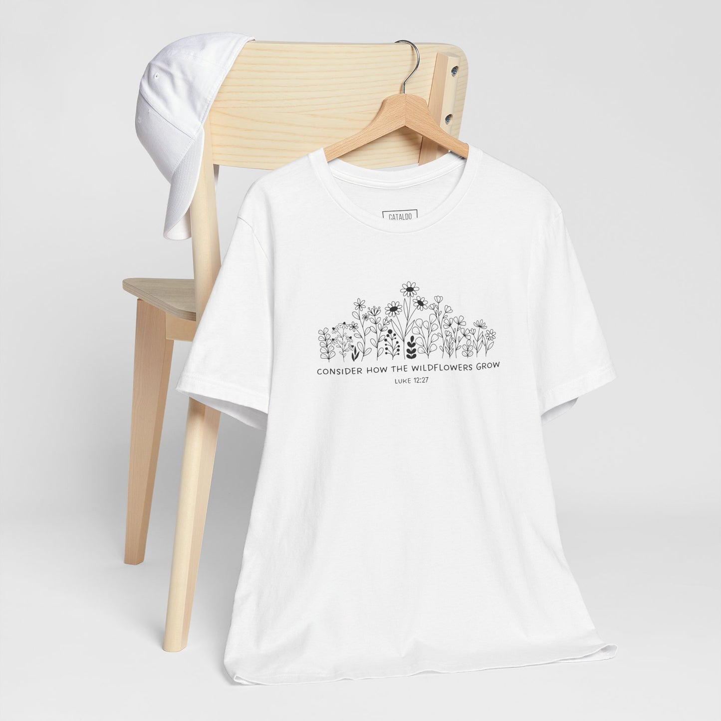 "Consider How The Wildflowers Grow" Luke 12 Bible Verse Graphic T-Shirt