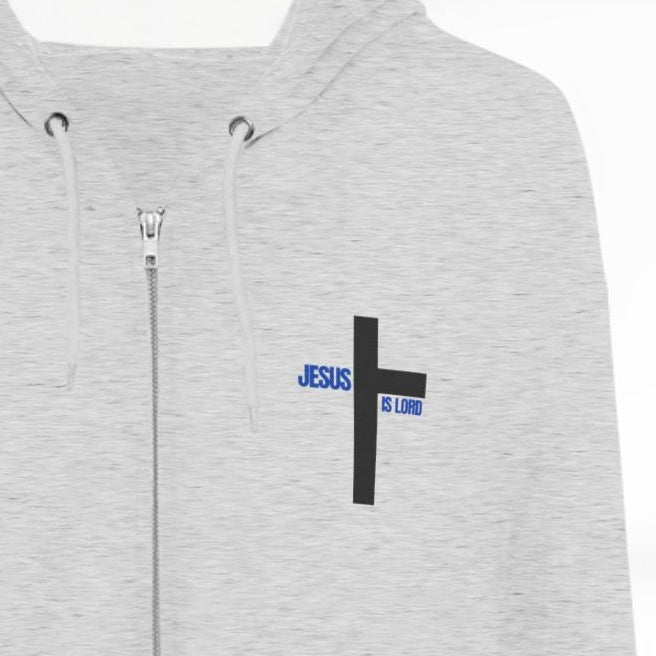 Every Knee Will Bow And Every Tongue Confess Jesus Is Lord Faith-Inspired Full Zip Hoodie | Inspirational Apparel, Christian Gift
