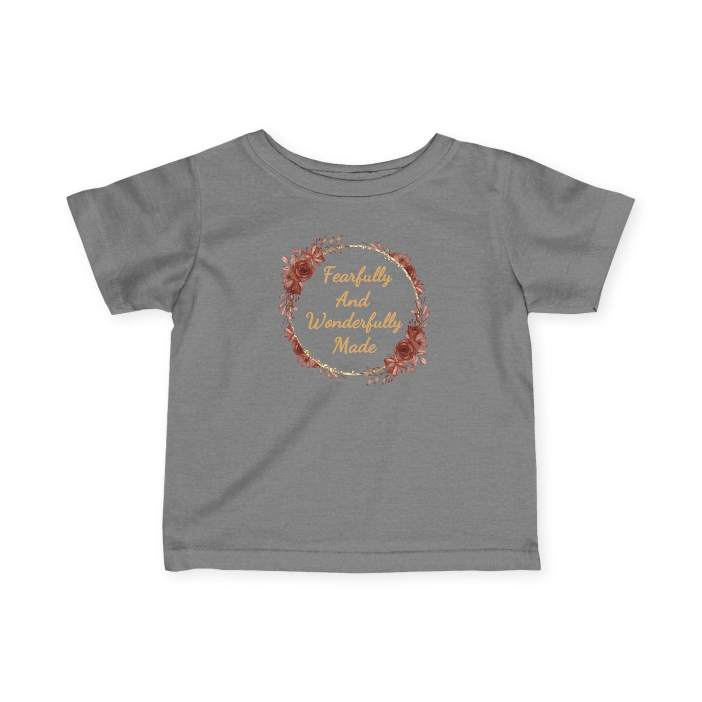 Fearfully and Wonderfully Made Infant Girl Christian T-Shirt | Psalm 139:14 Baby Girl Tee | Faith-Based Toddler Shirt | Christian Baby Gift