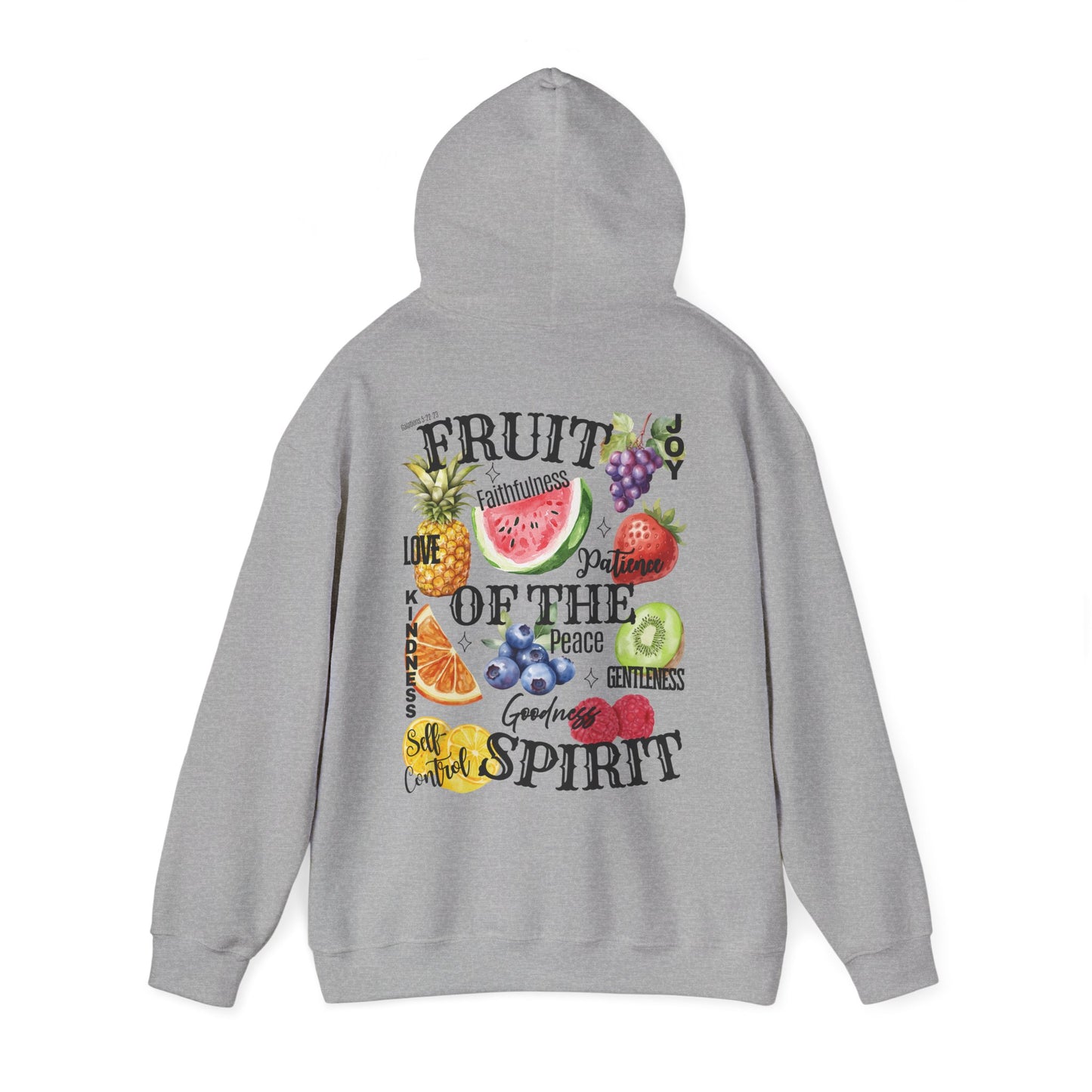 Fruit of the Spirit Christian Hoodie, Galatians 5:22-23 Heavy Blend Hooded Sweatshirt
